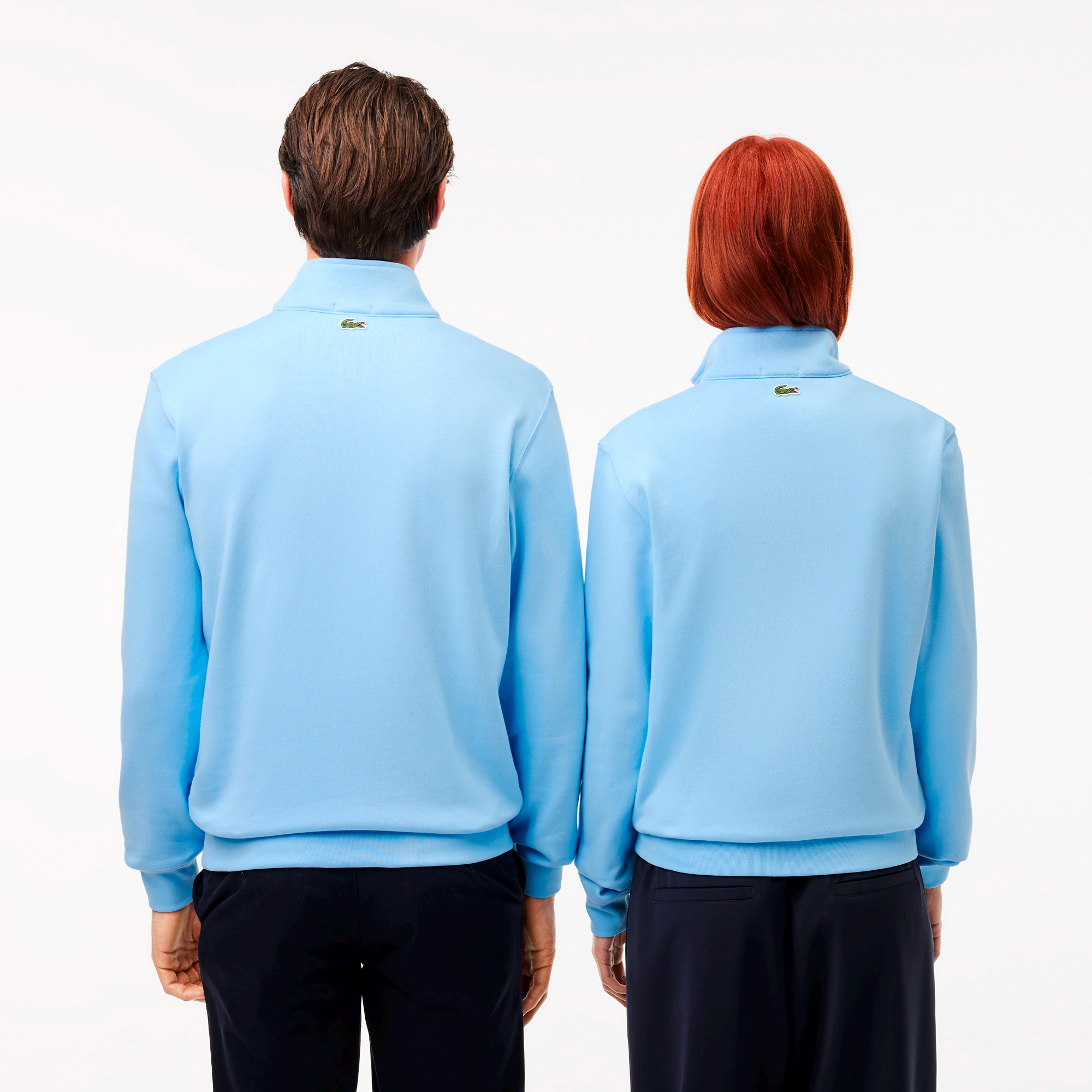 ワンポイントプリントハーフジップスウェット