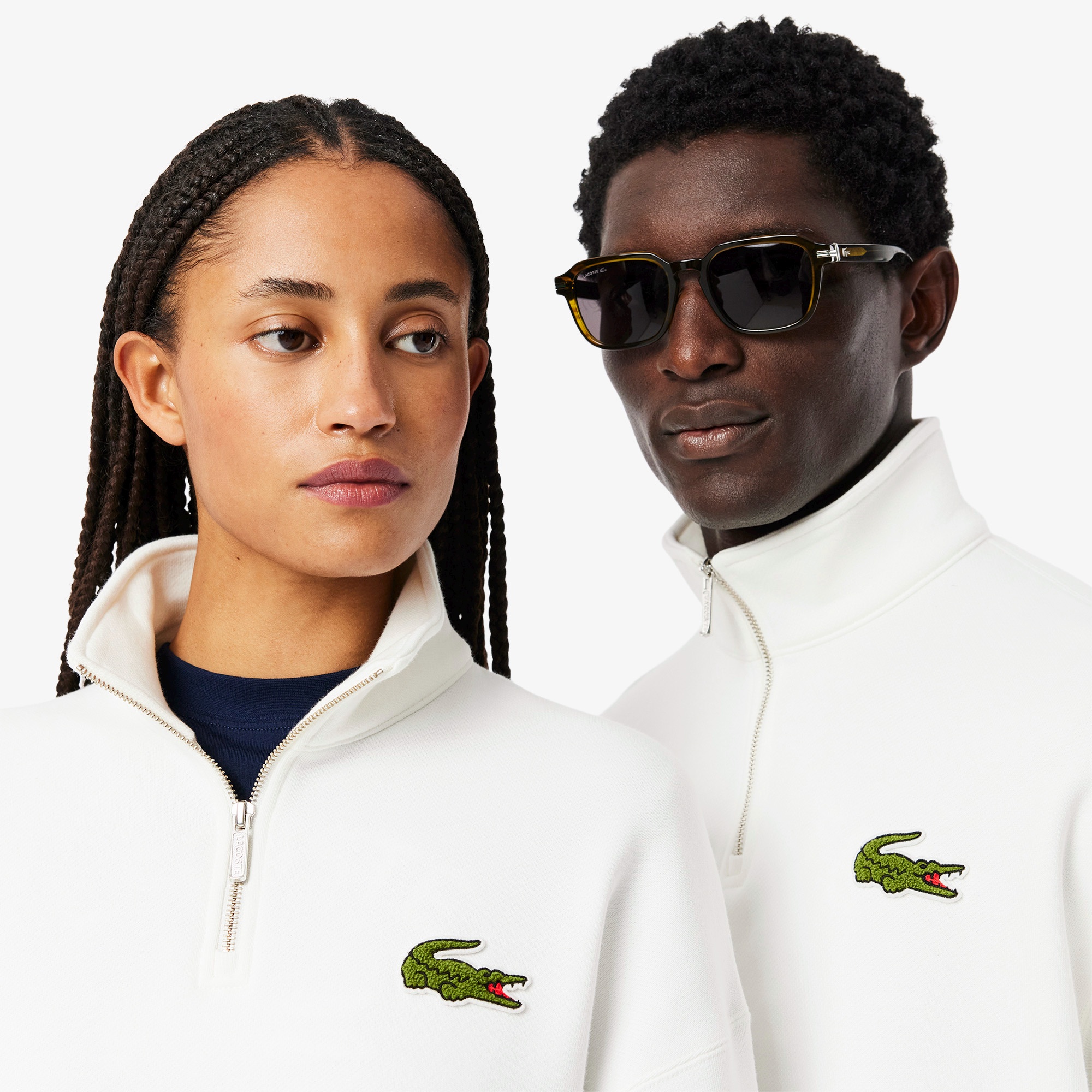 ハーフジップスタンドカラースウェット