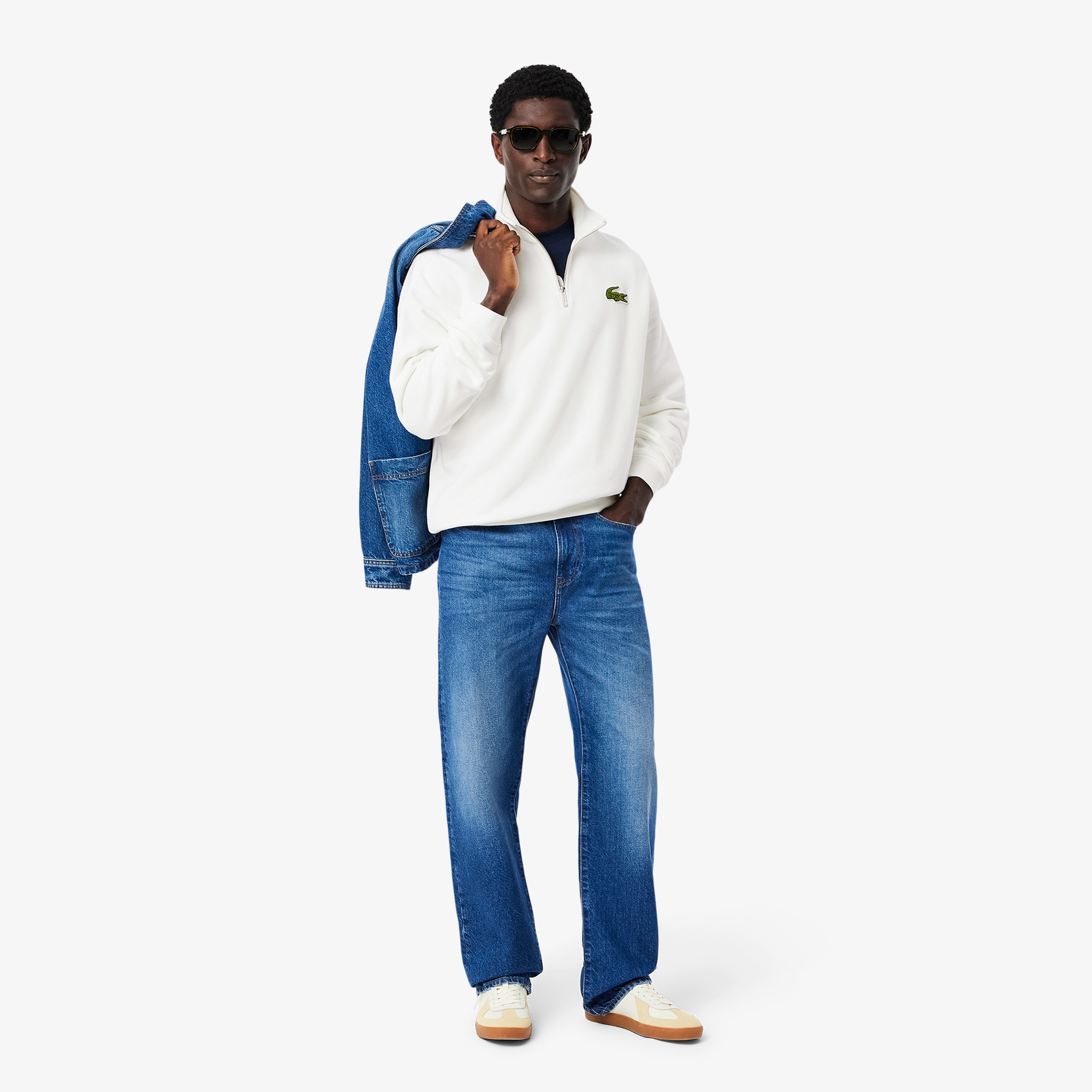 ハーフジップスタンドカラースウェット