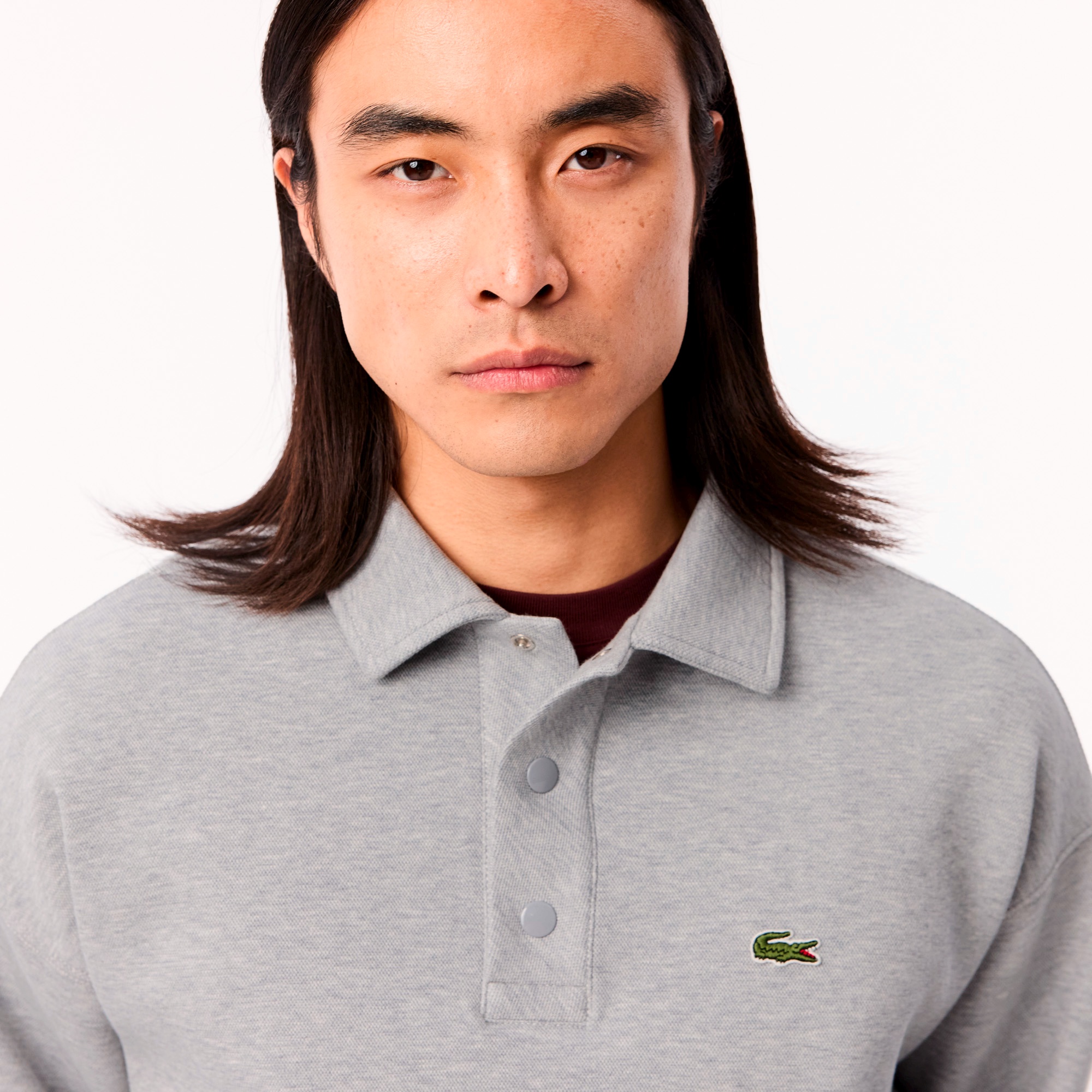 ダブルフェイスロングスリーブポロスウェット