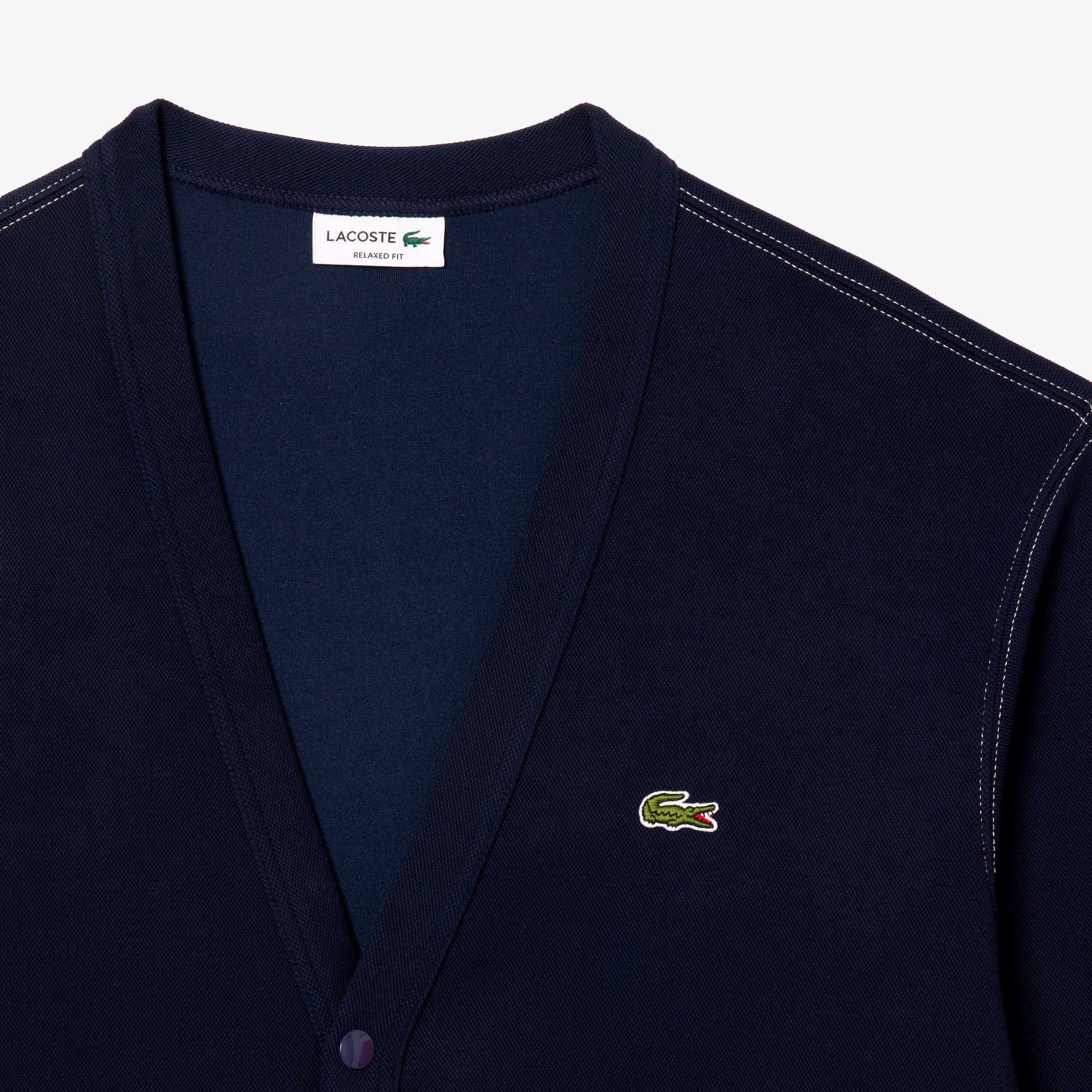 スクエアポケットダブルフェイス鹿の子カーディガン