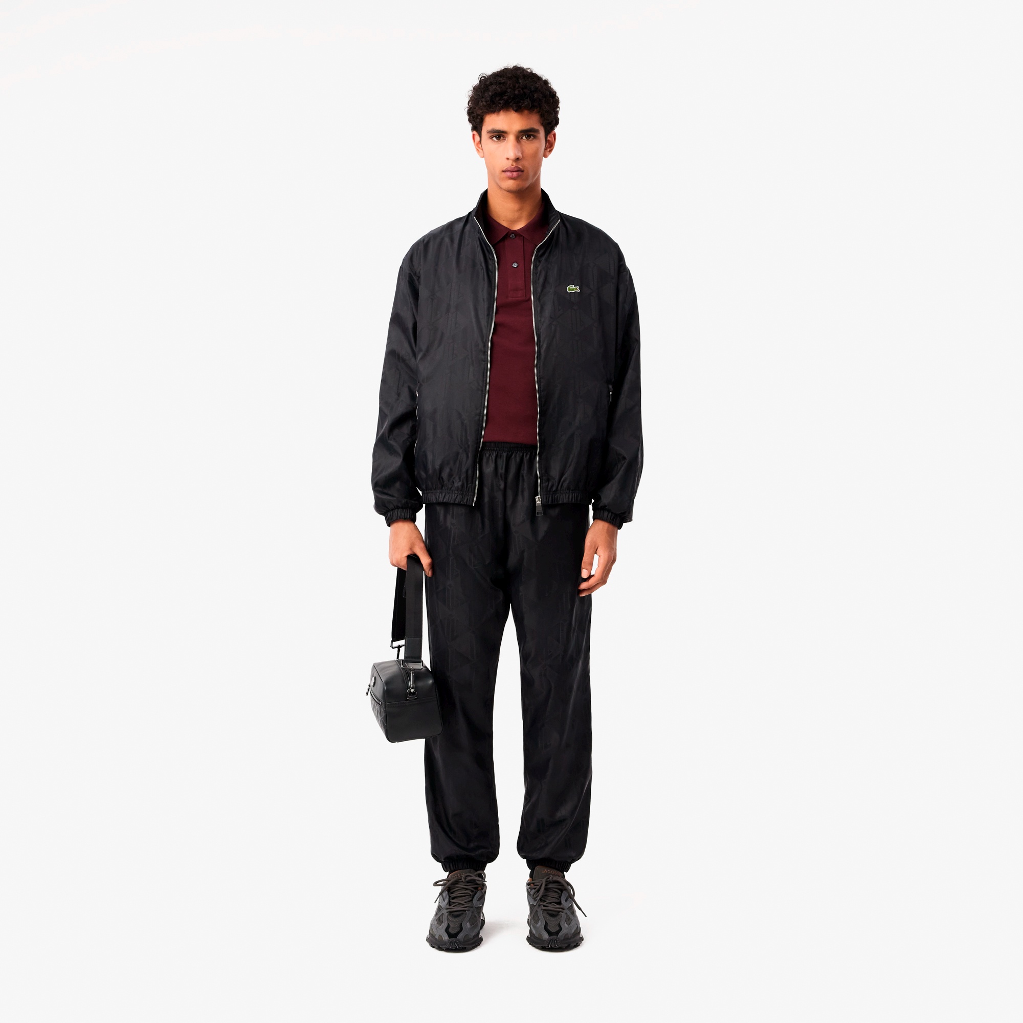 モノグラム柄ジャカードトラックパンツ