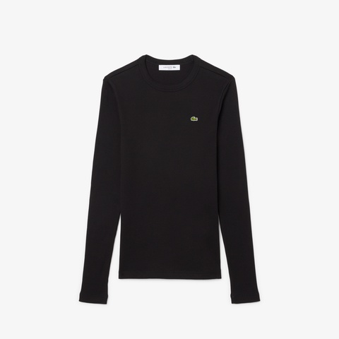 ワンポイントリブニットスリムセーター