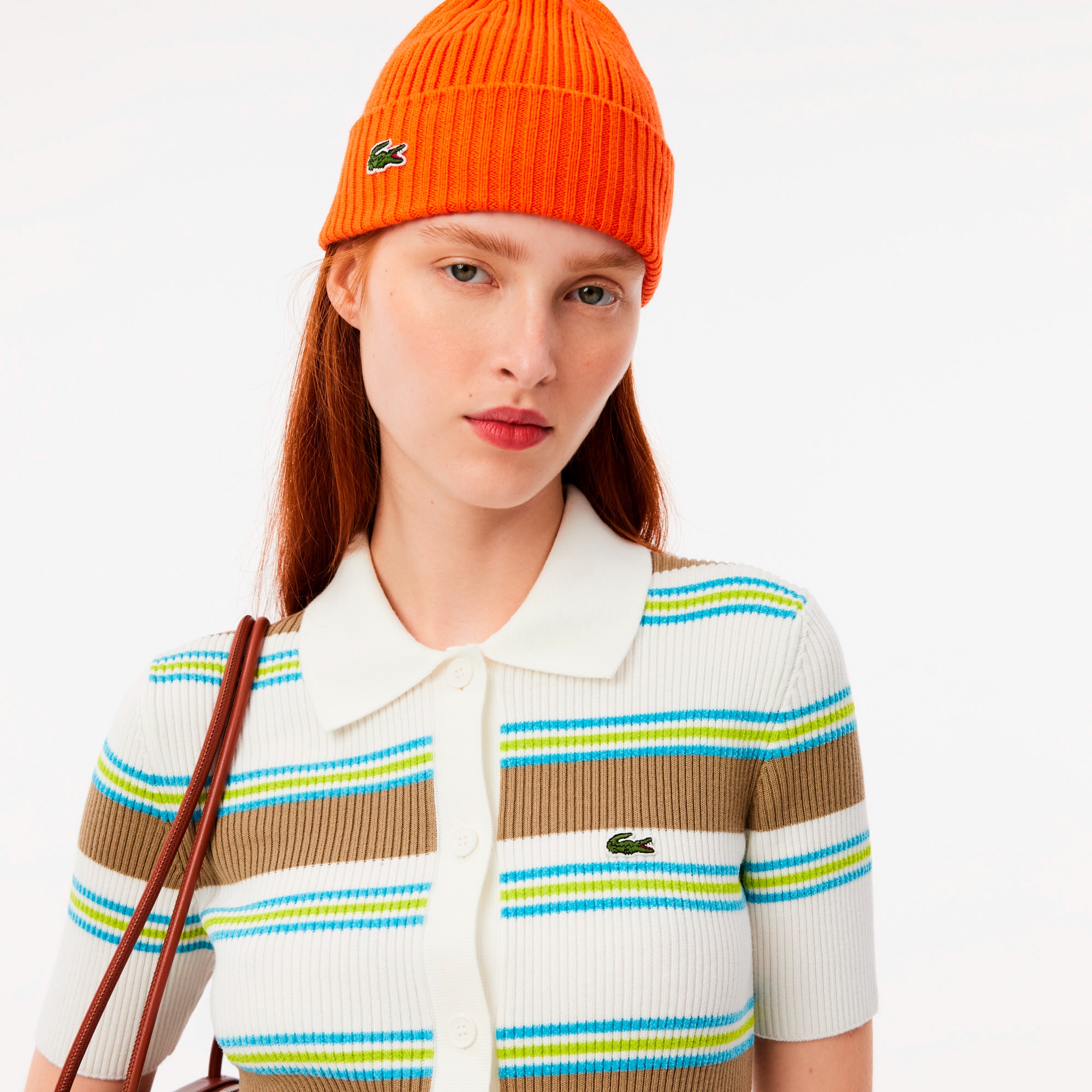 リブニットボーダーシャツ