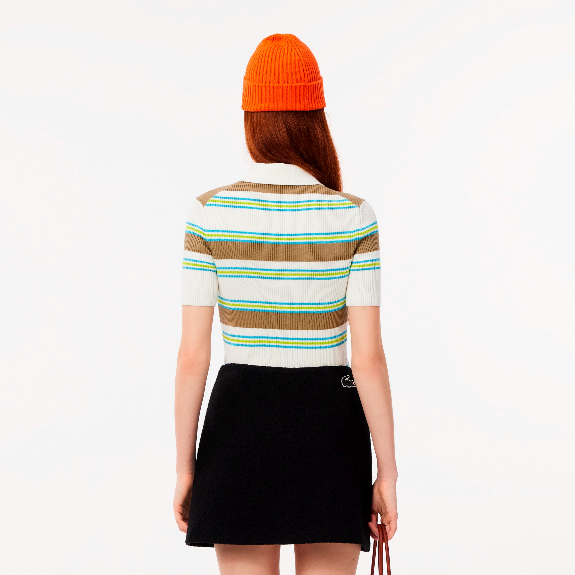 リブニットボーダーシャツ