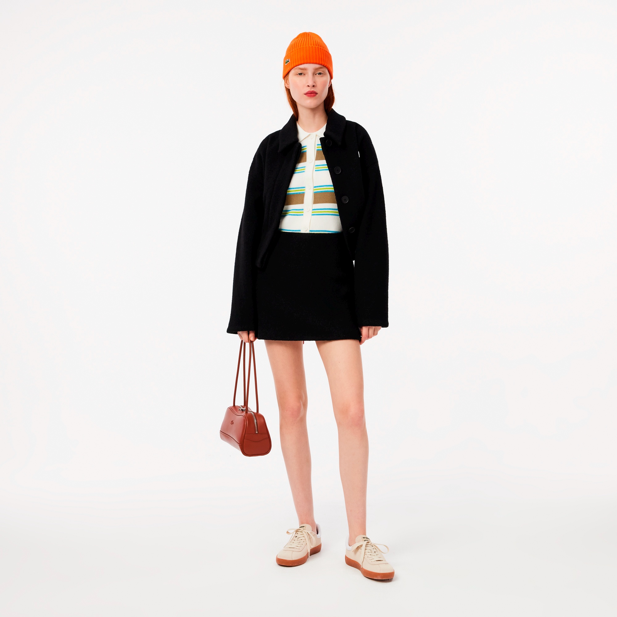 リブニットボーダーシャツ