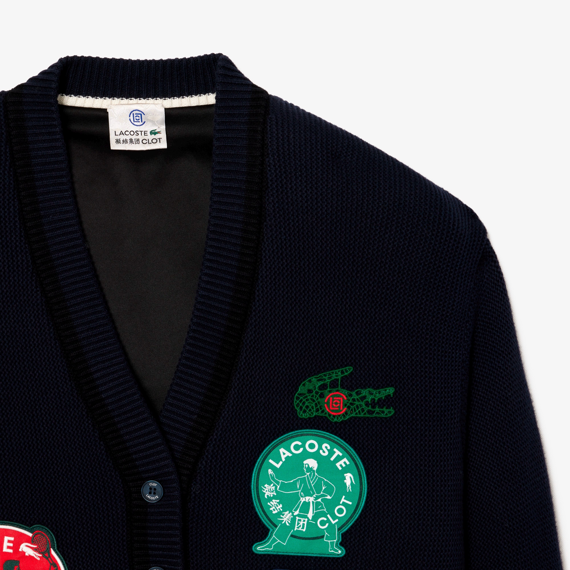 『Lacoste x CLOT』リバーシブルカーディガン