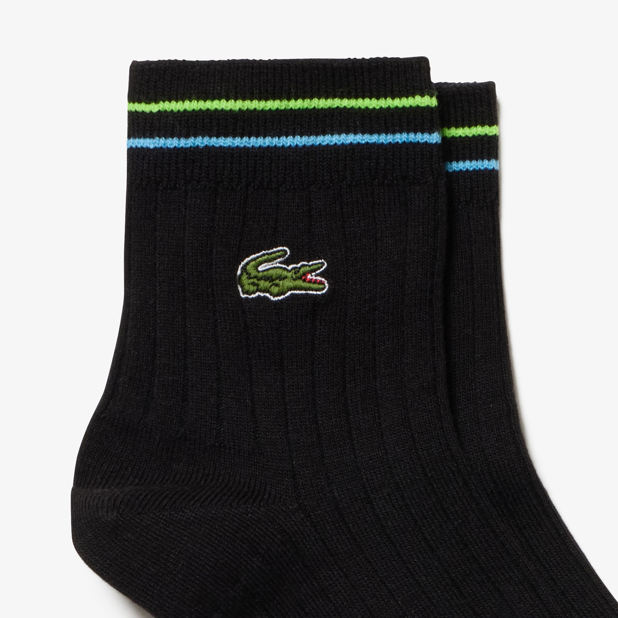 配色ダブルライン・リブニットソックス