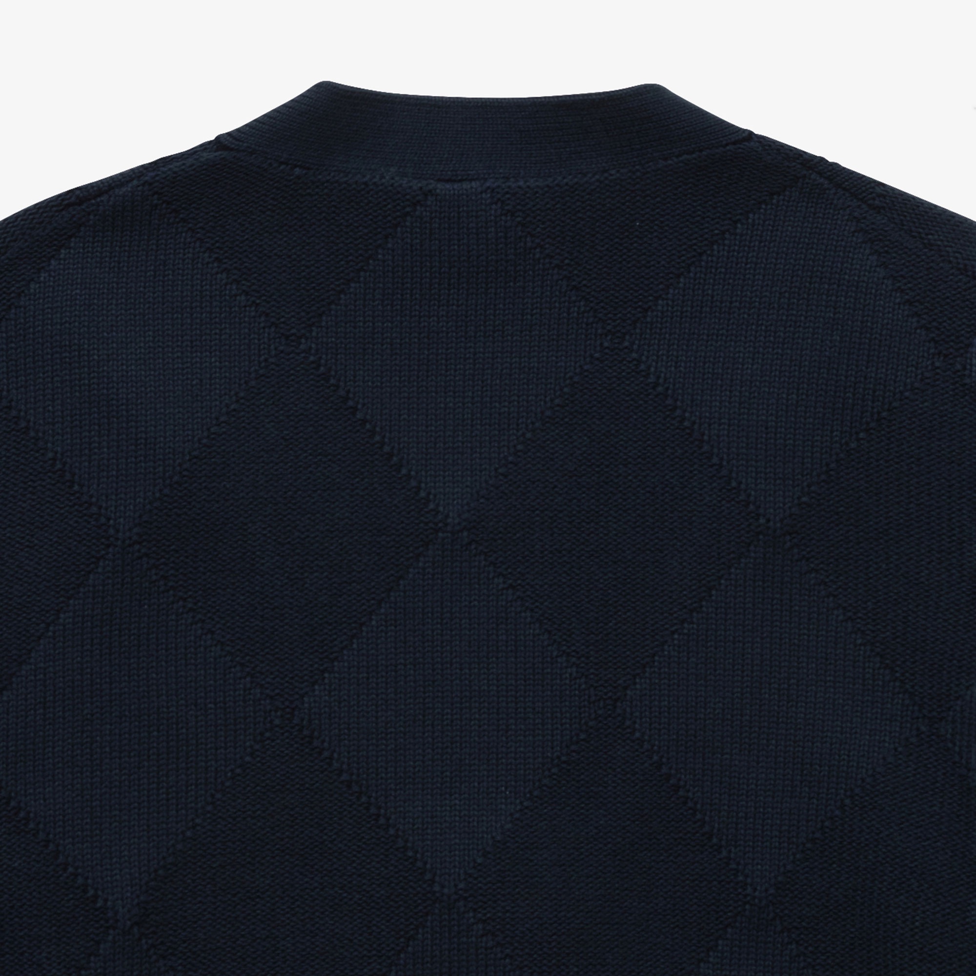 トーナルアーガイルVネックコットンニットセーター