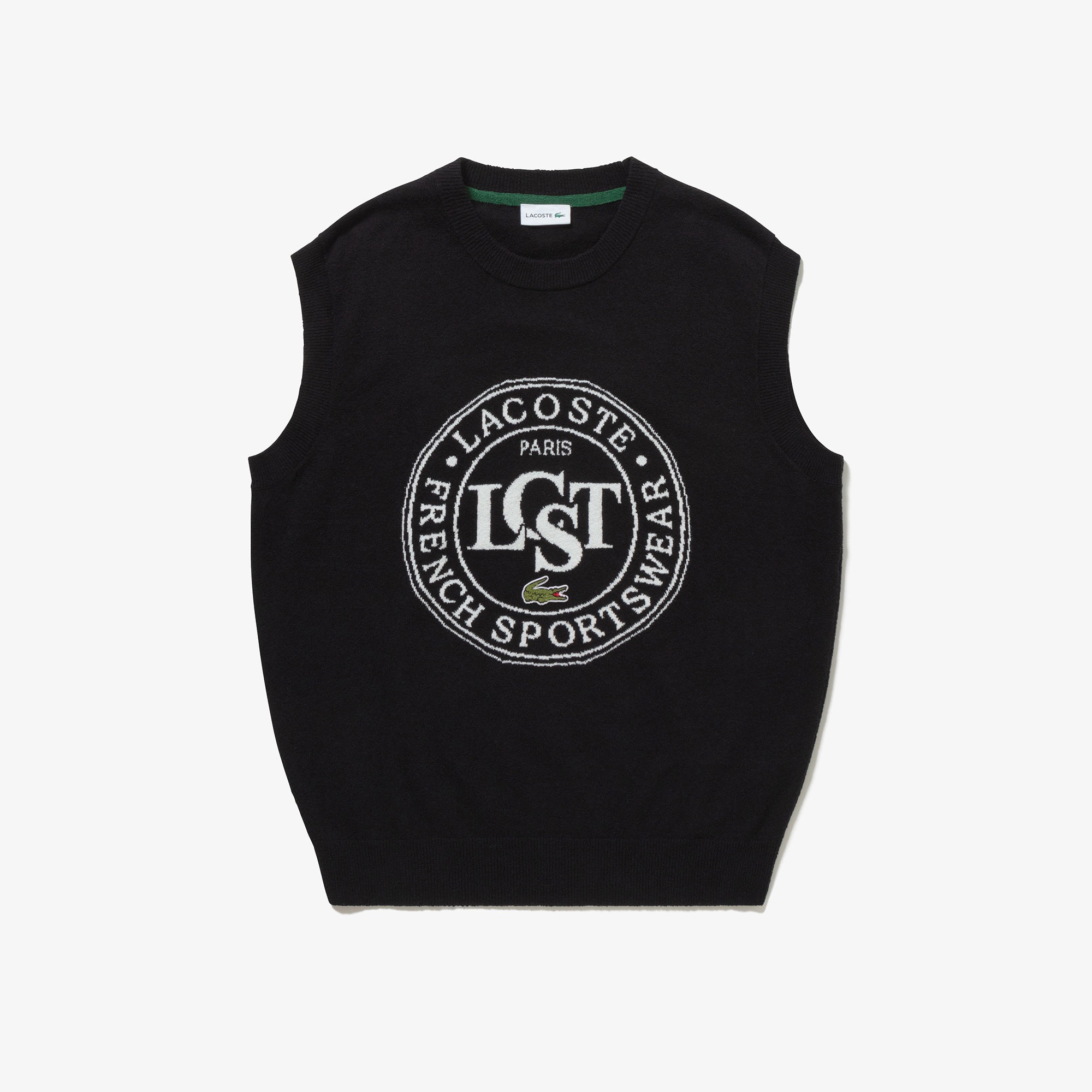 ナイロン×コットンジャカードニットベスト