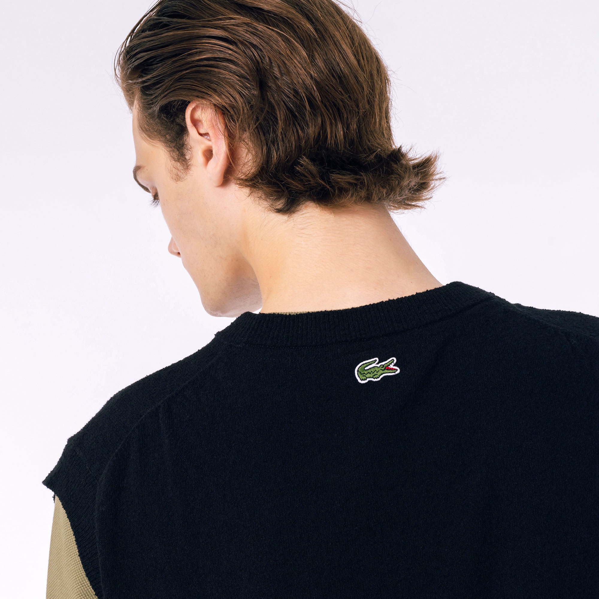 ナイロン×コットンジャカードニットベスト