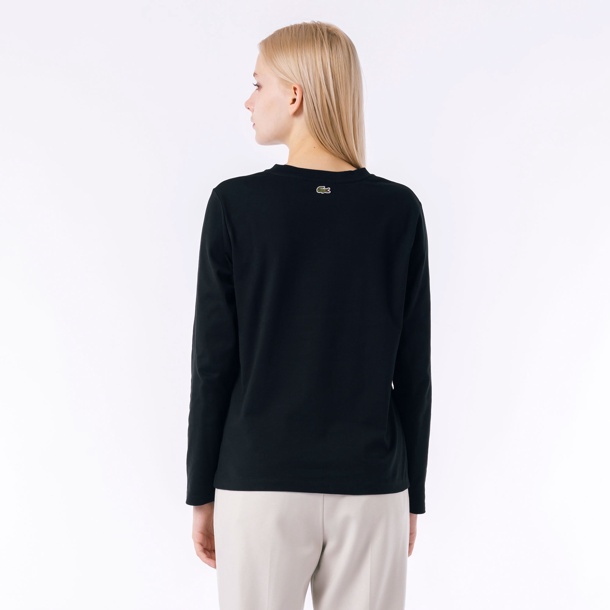 ワンポイント刺しゅう長袖Tシャツ