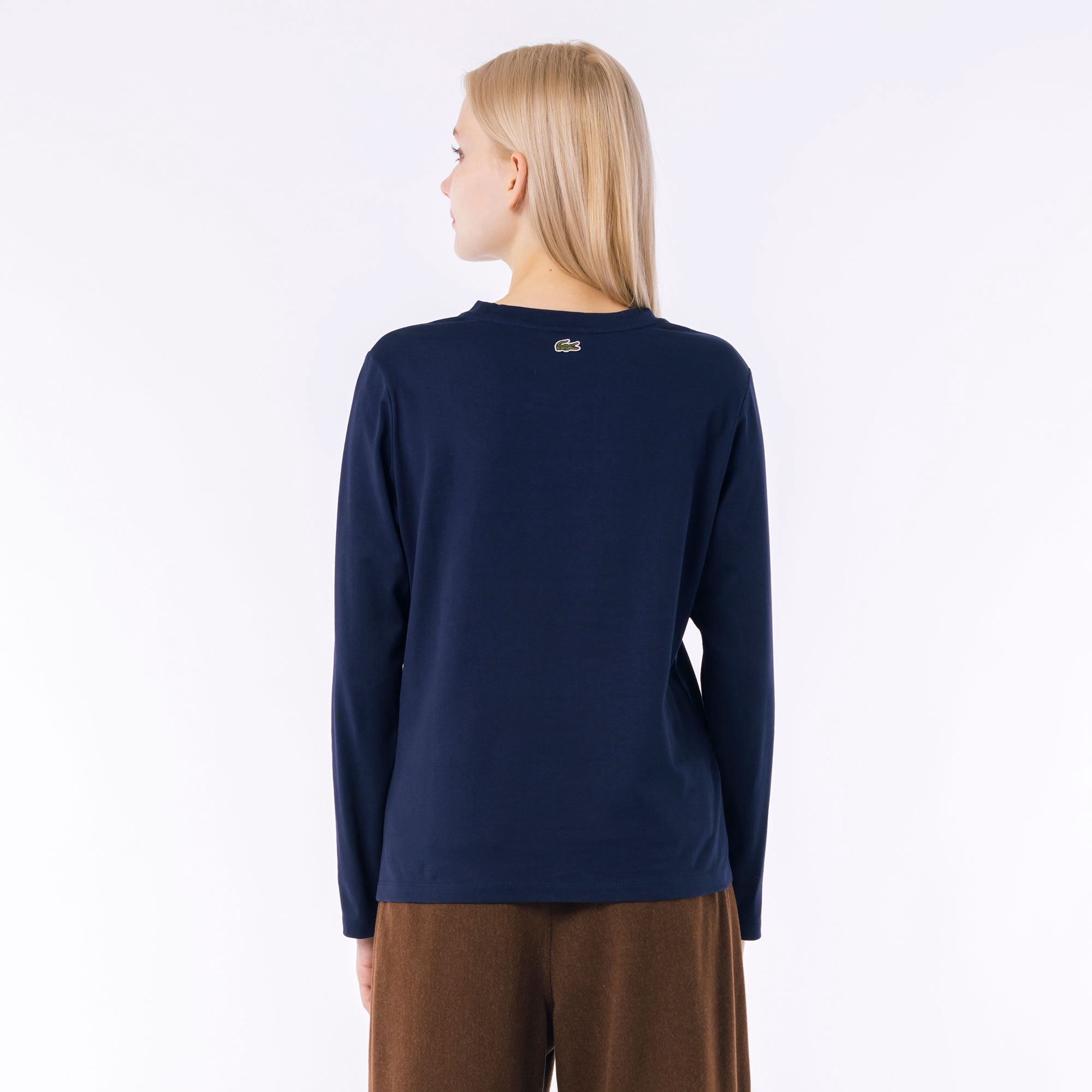 ワンポイント刺しゅう長袖Tシャツ