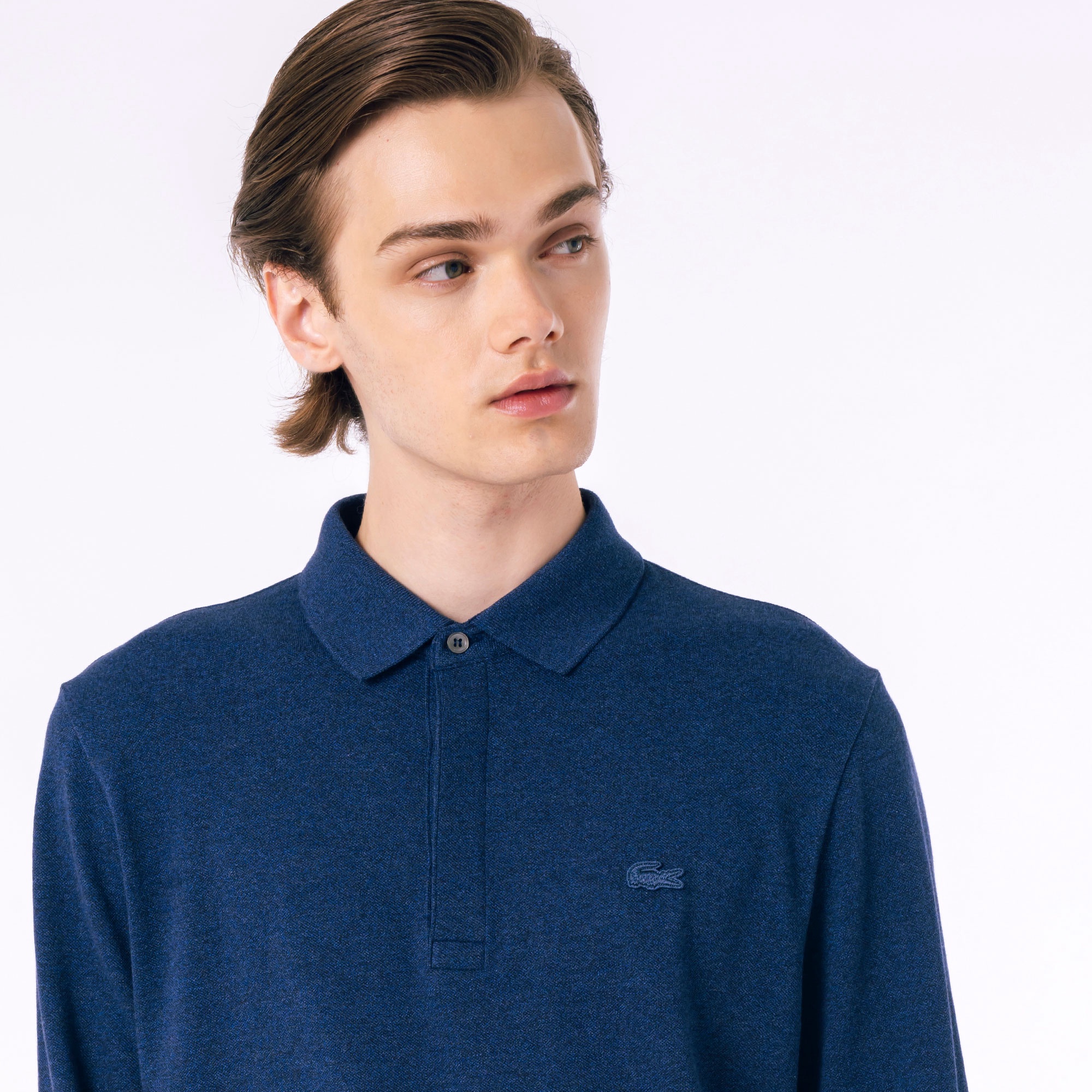 比翼フロントロングスリーブポロシャツ