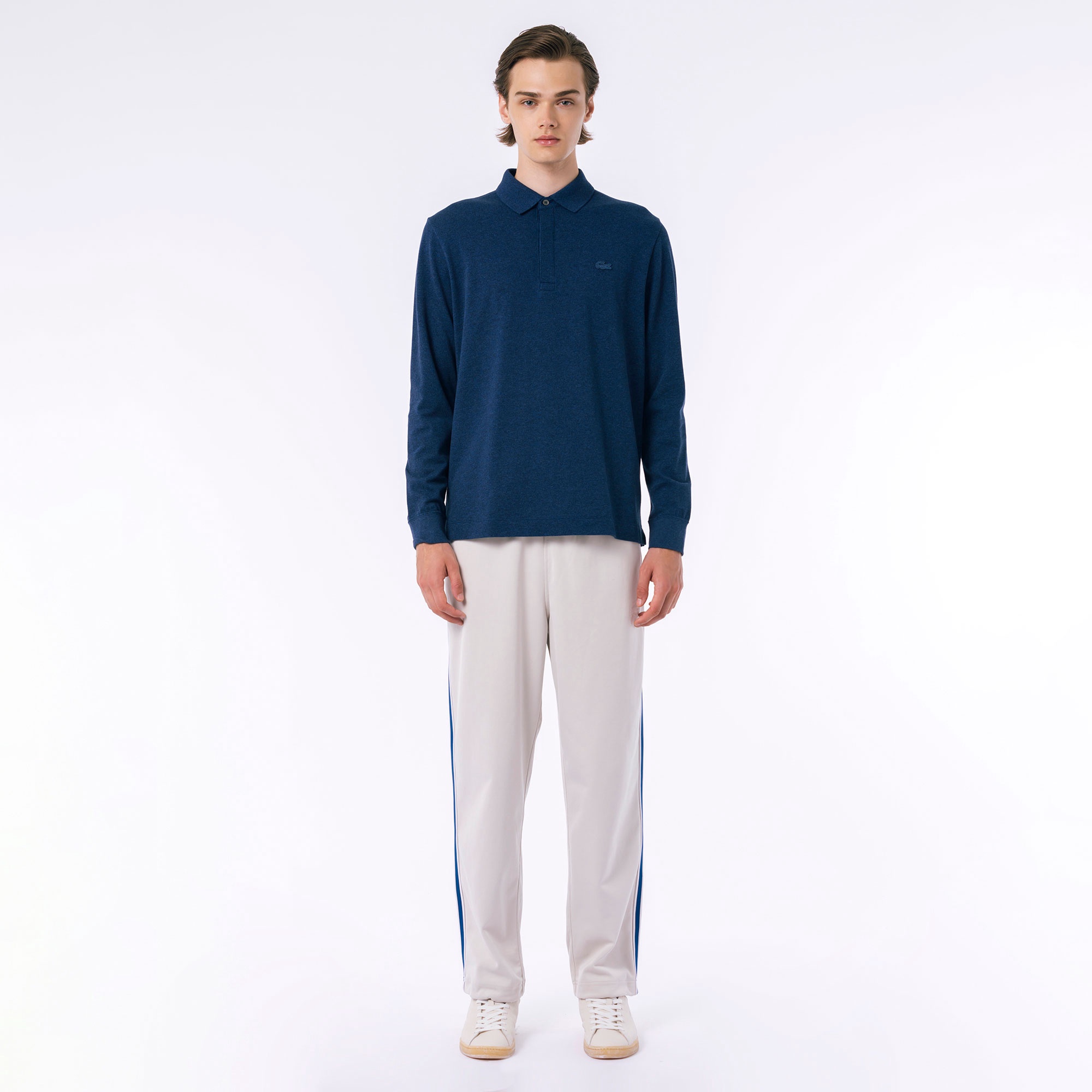 比翼フロントロングスリーブポロシャツ