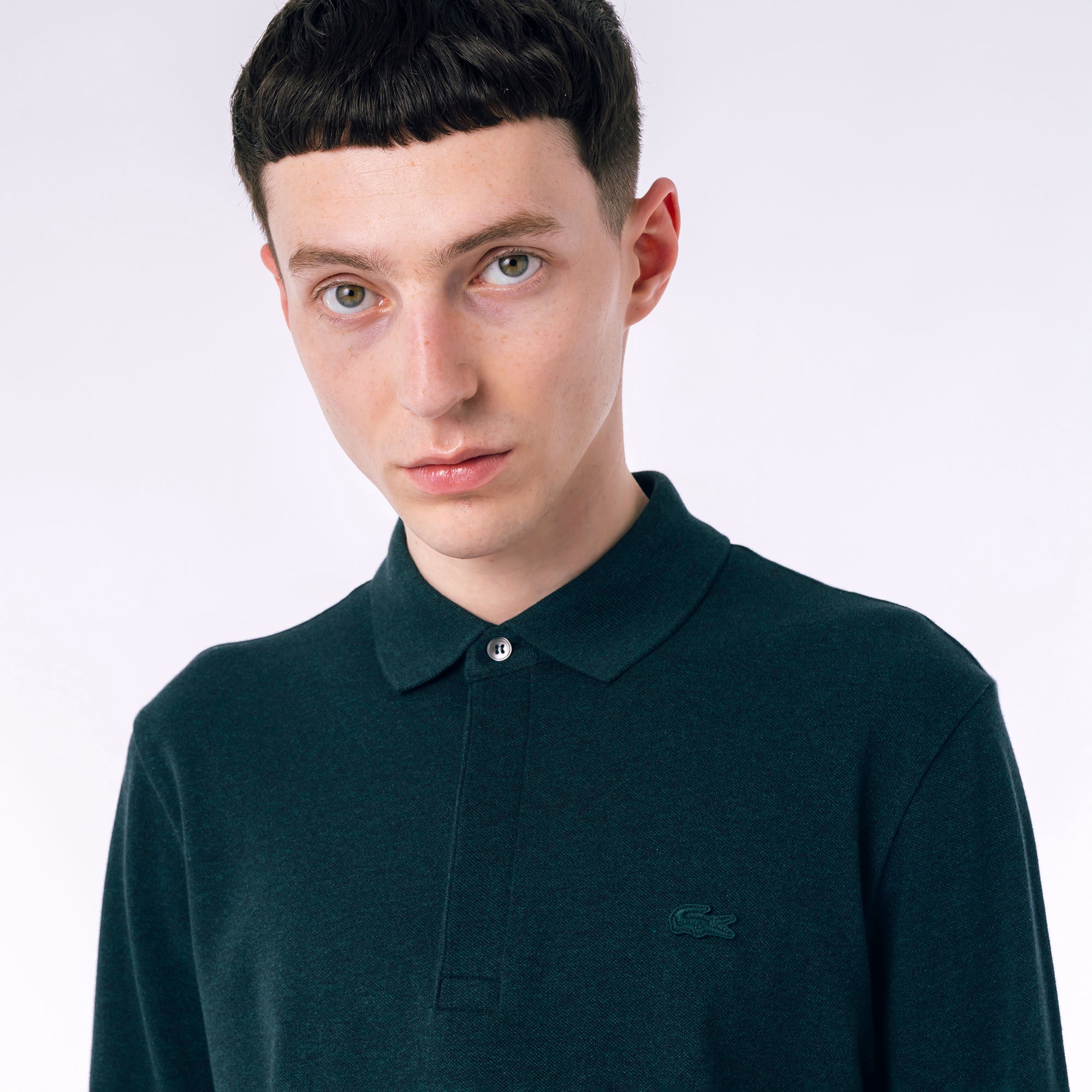 比翼フロントロングスリーブポロシャツ