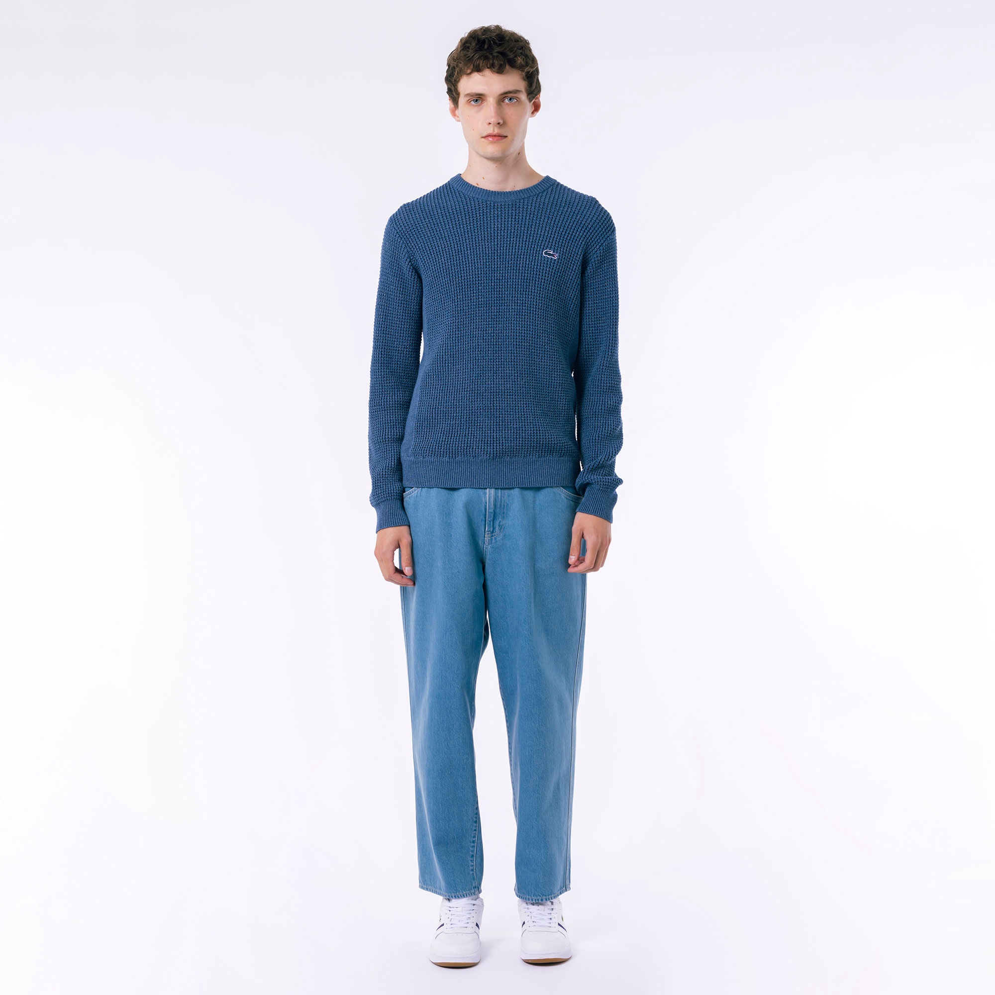 ヘザーカラーリングワッフルニット