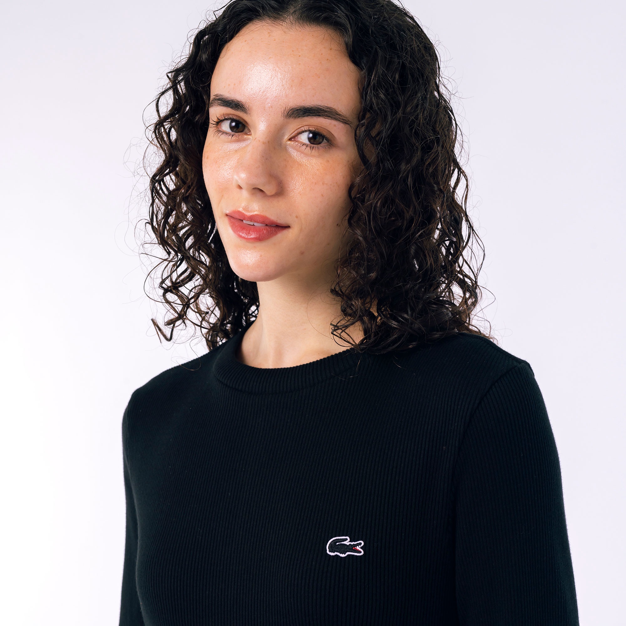 コットンリブニットドレス