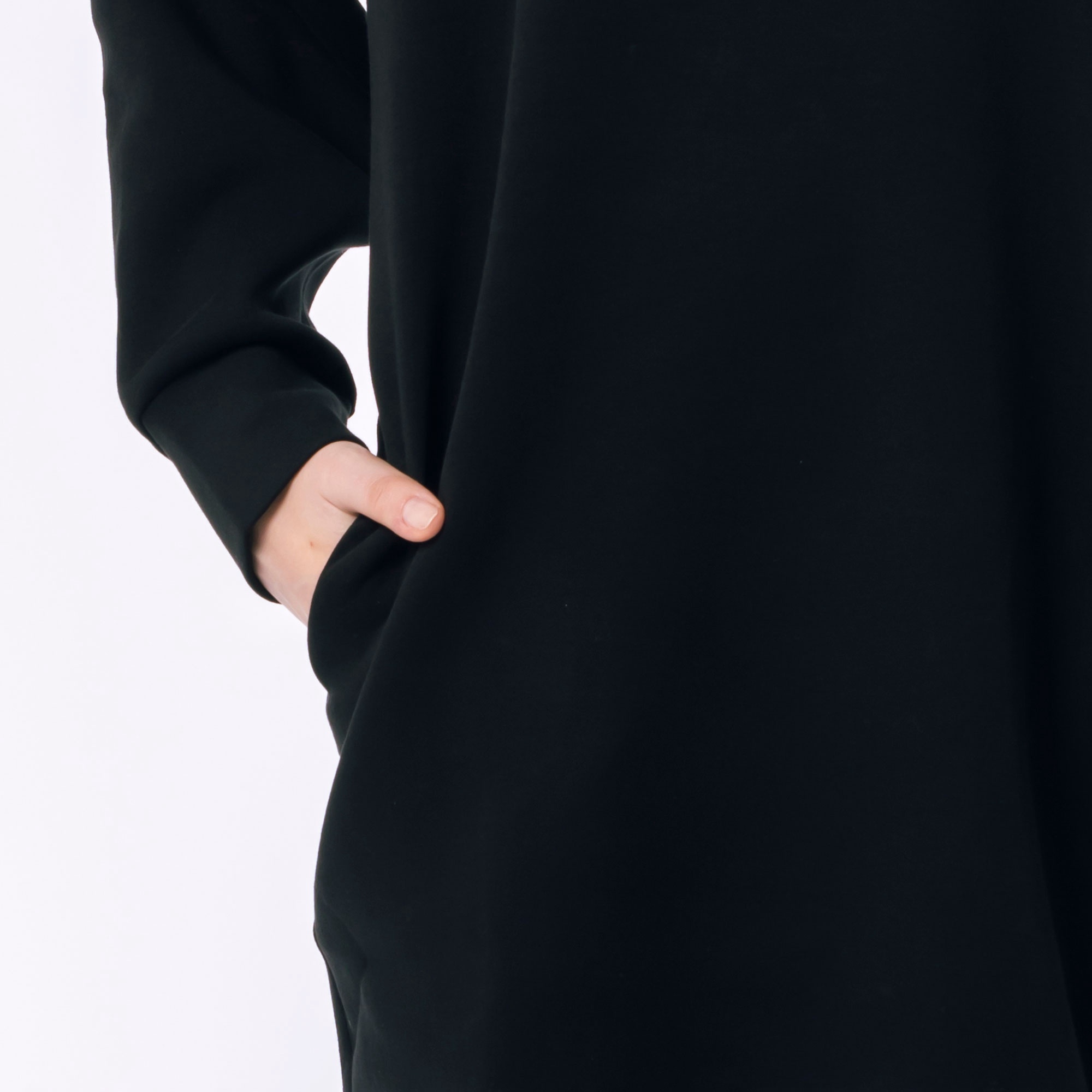 ブランドネームロゴステッチダブルフェイススウェットフーディードレス