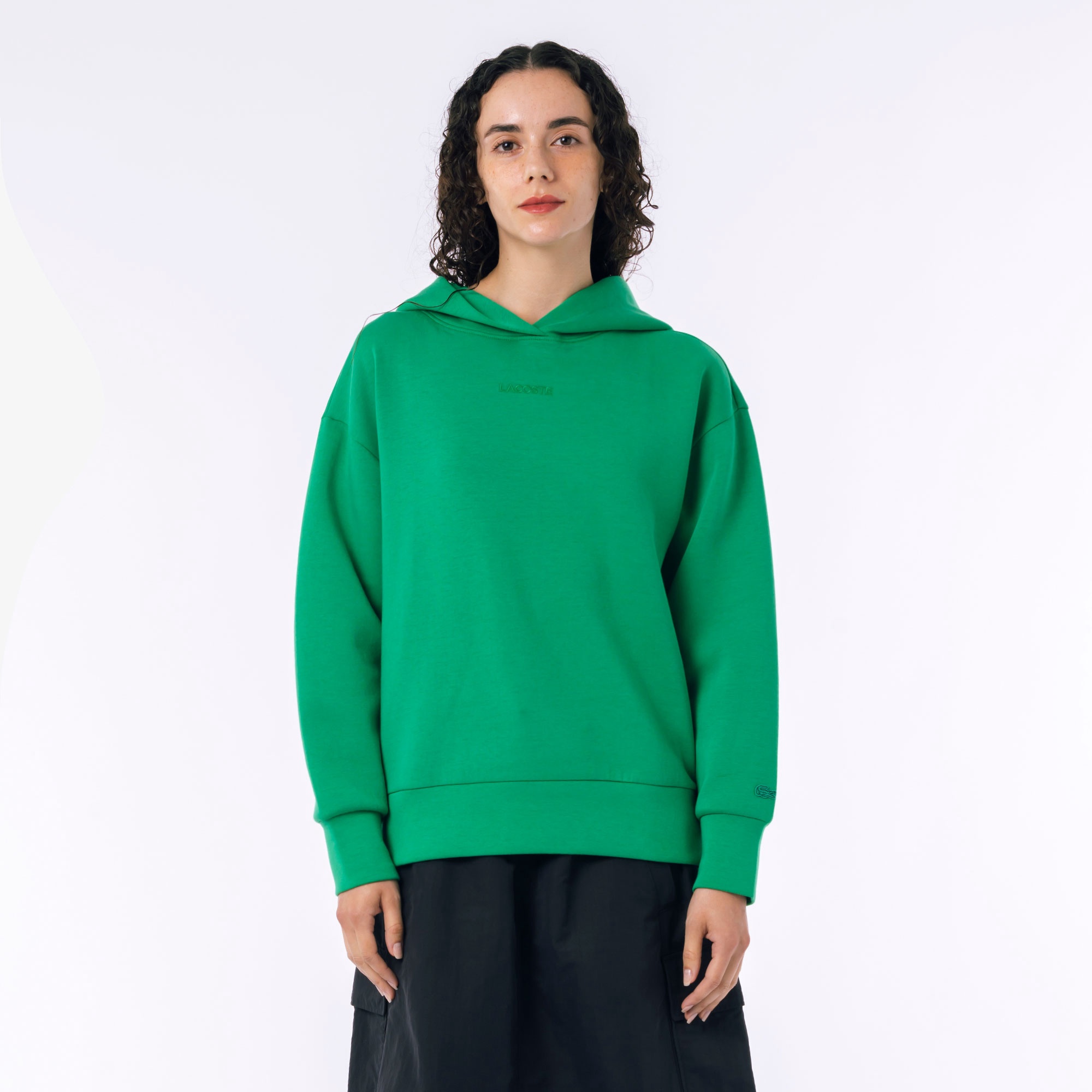 ブランドネームロゴステッチダブルフェイススウェットフーディー