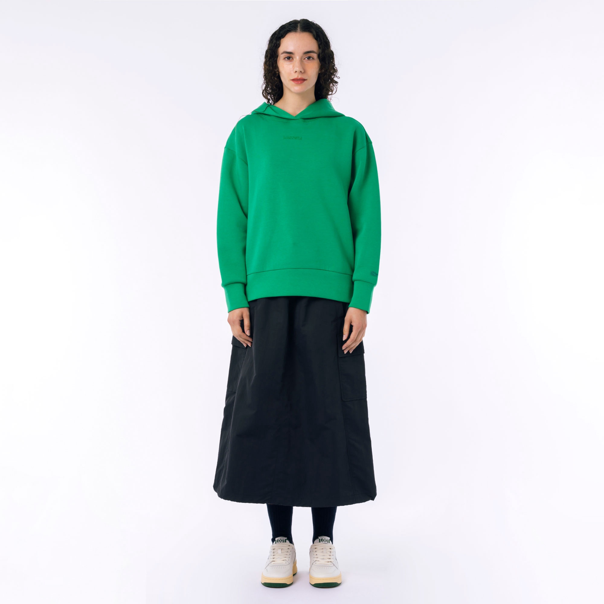 ブランドネームロゴステッチダブルフェイススウェットフーディー