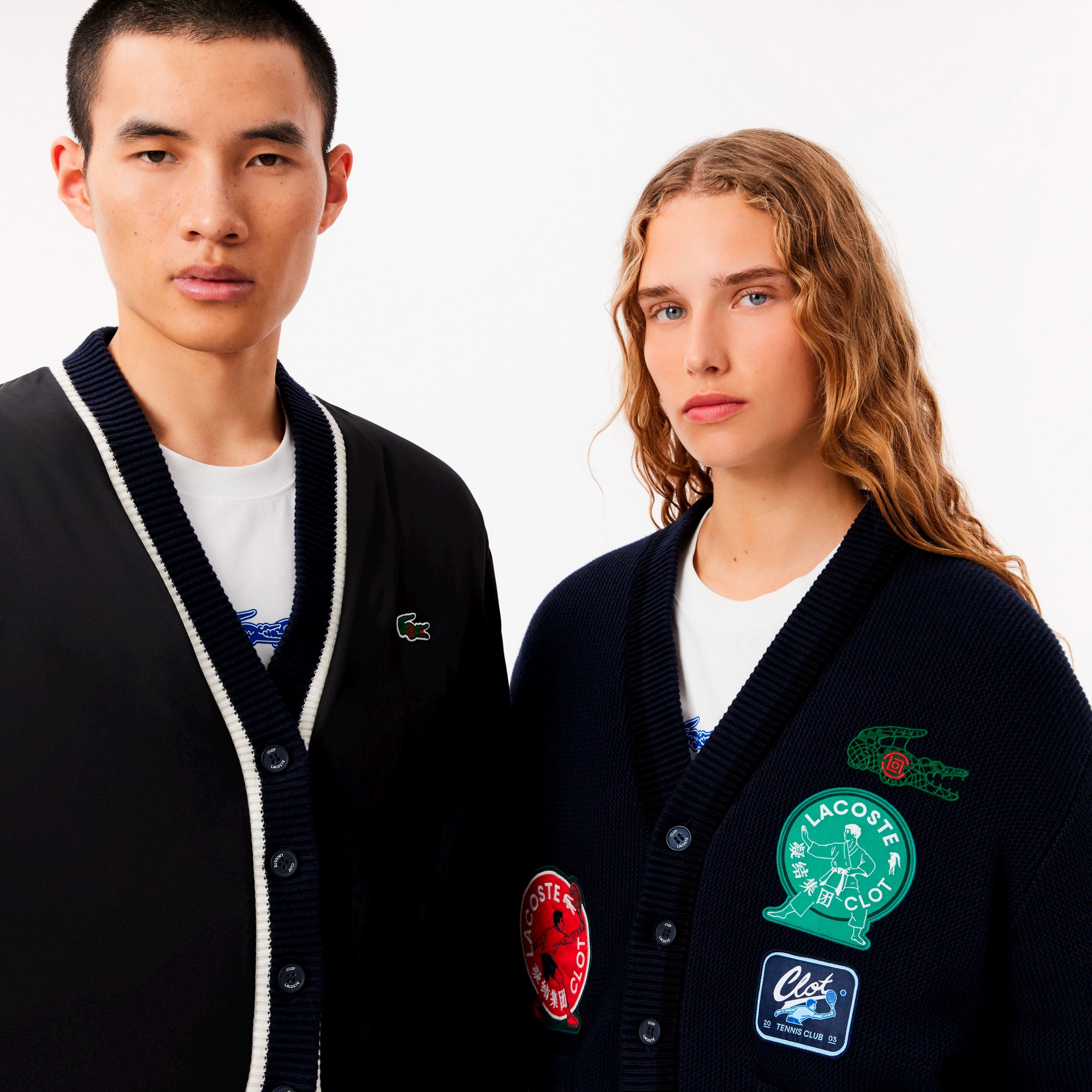 『Lacoste x CLOT』リバーシブルカーディガン