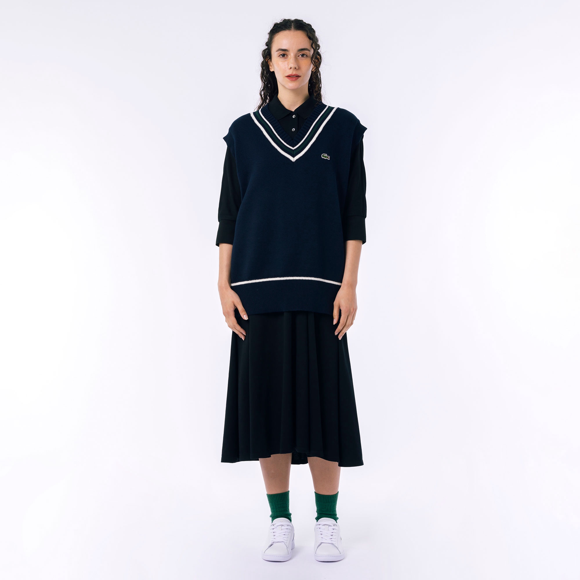 コットンポリニットチルデンベスト