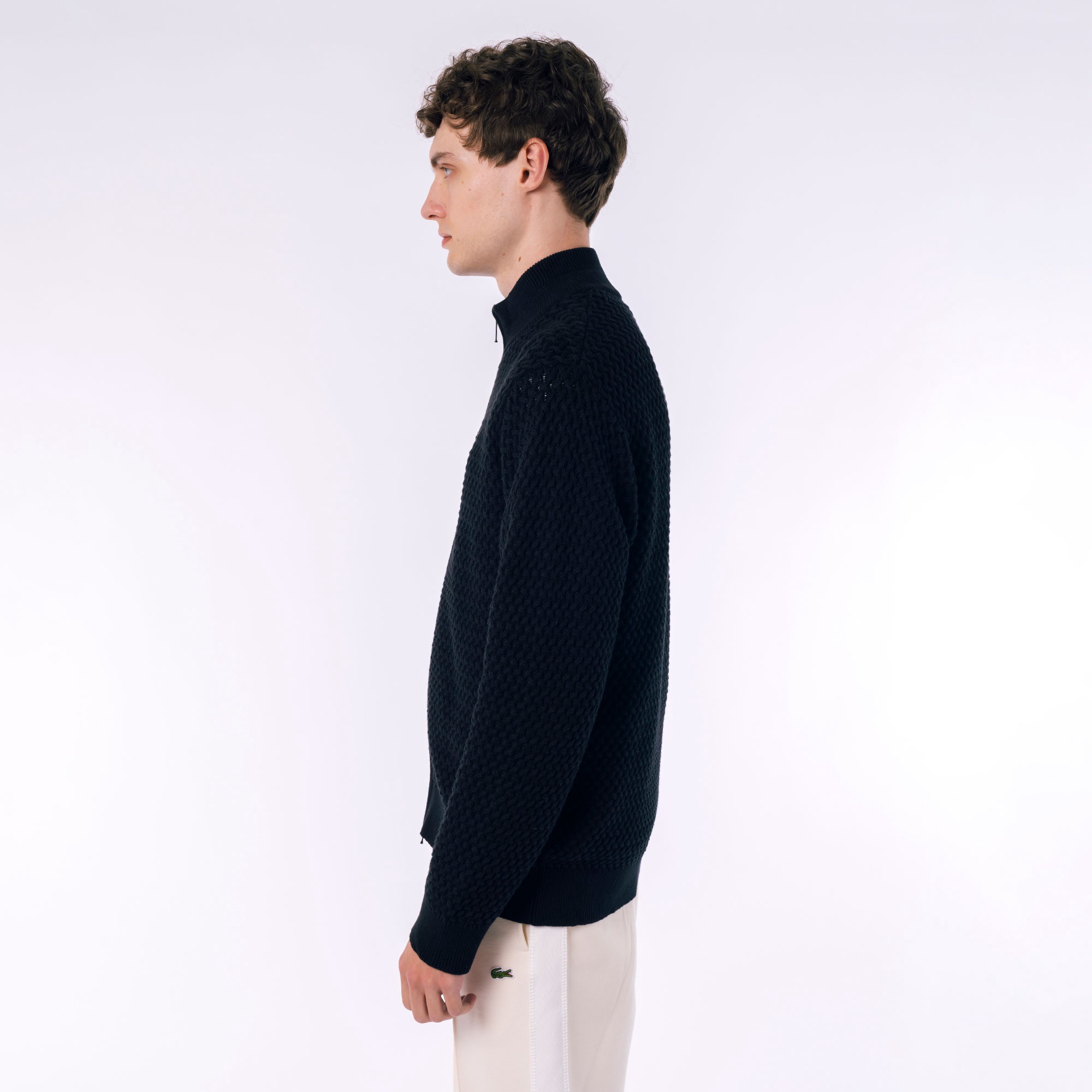 バスケットニットジップアップ