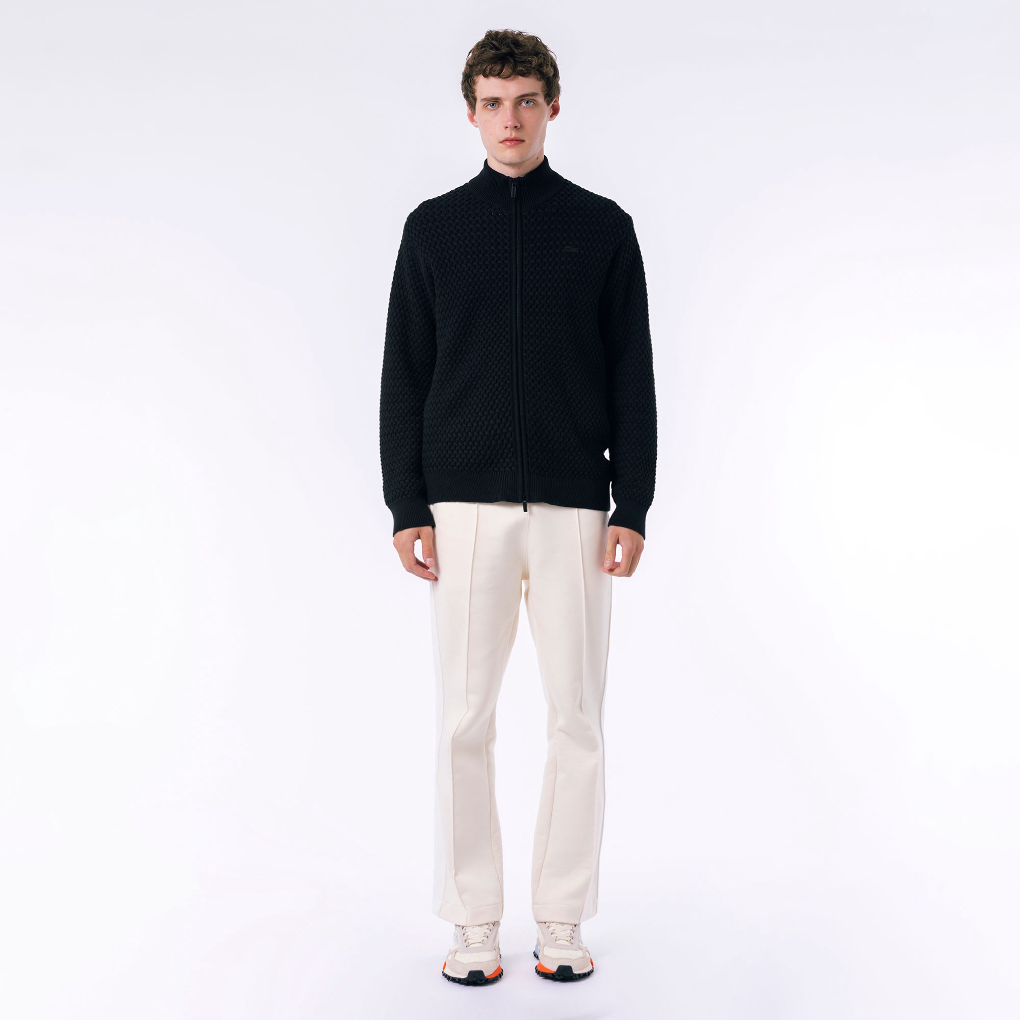 バスケットニットジップアップ