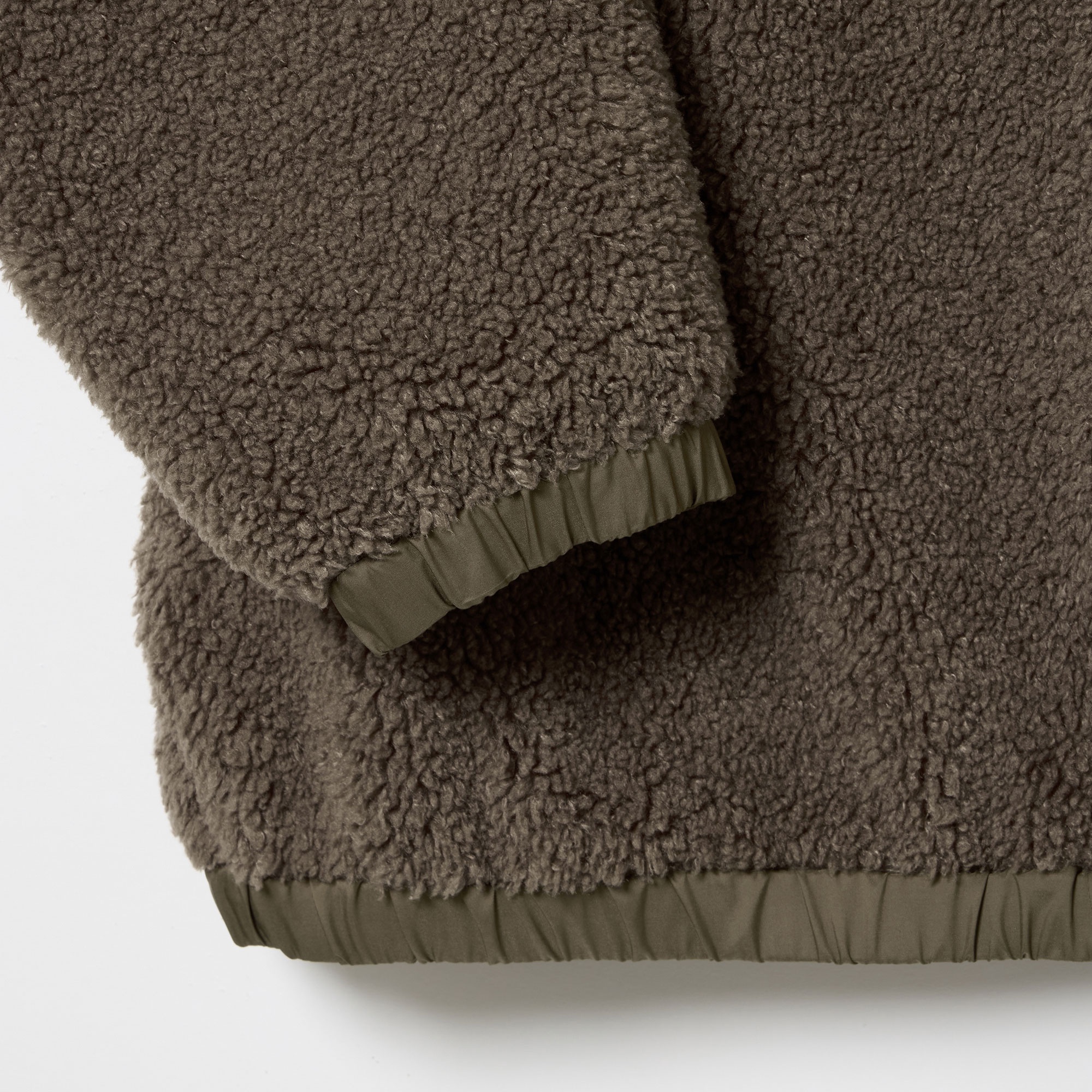 リブニットスタンドカラーボアジャケット