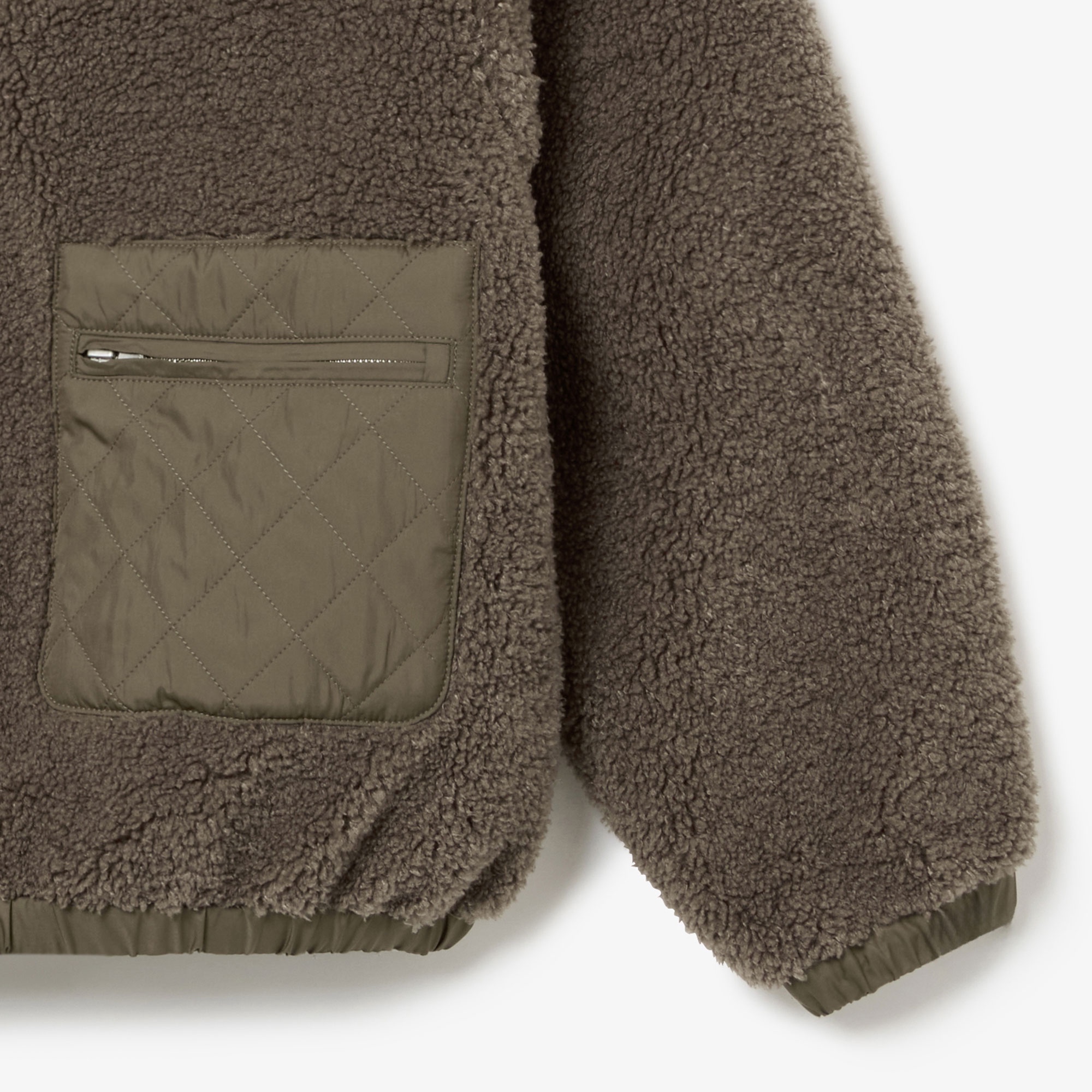 リブニットスタンドカラーボアジャケット