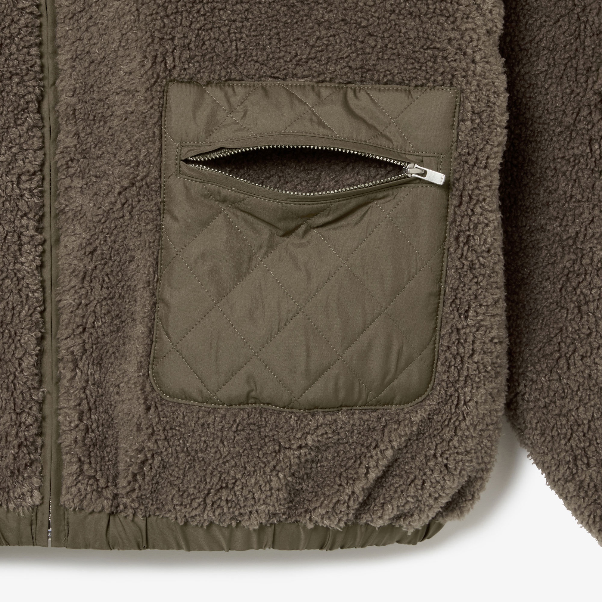 リブニットスタンドカラーボアジャケット