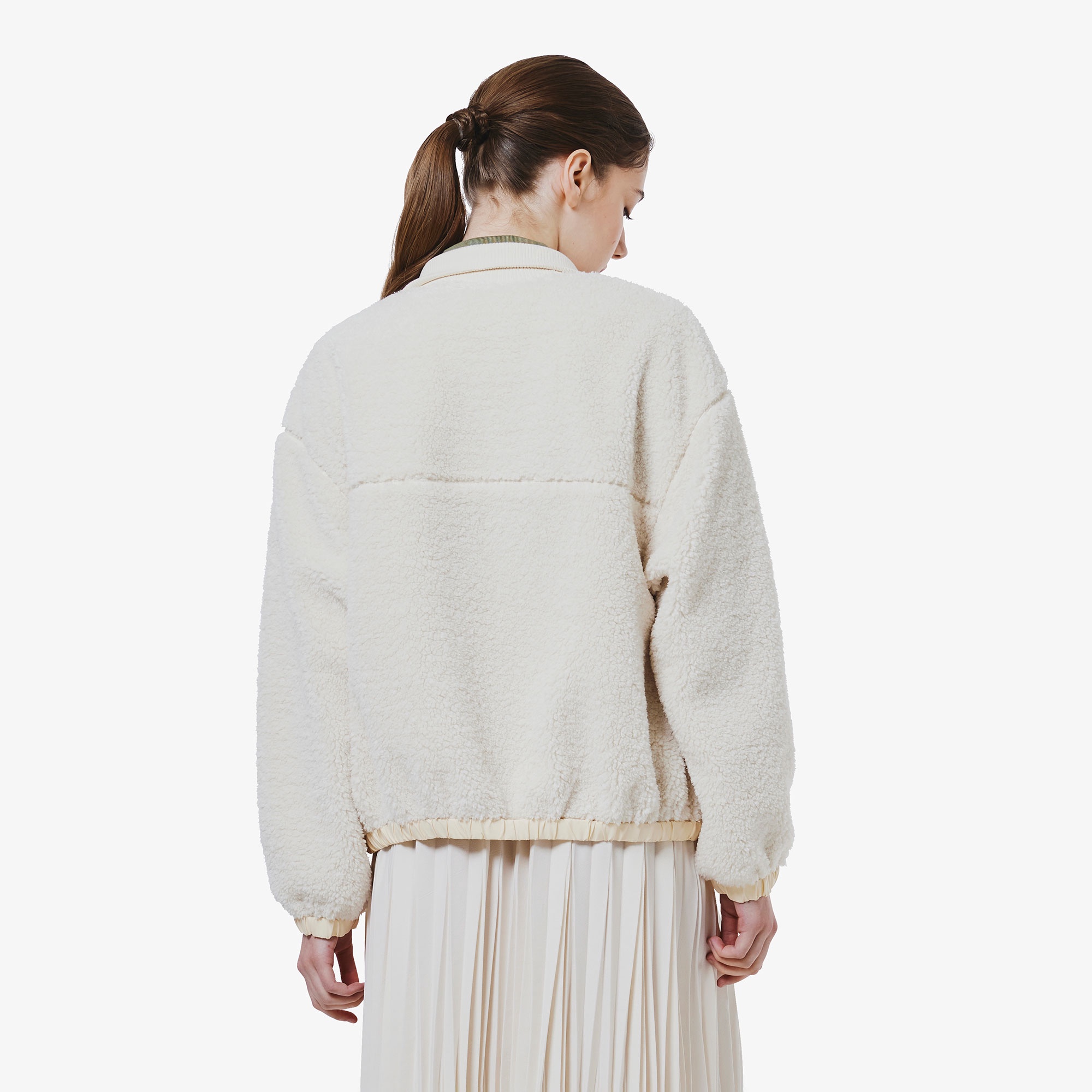 リブニットスタンドカラーボアジャケット