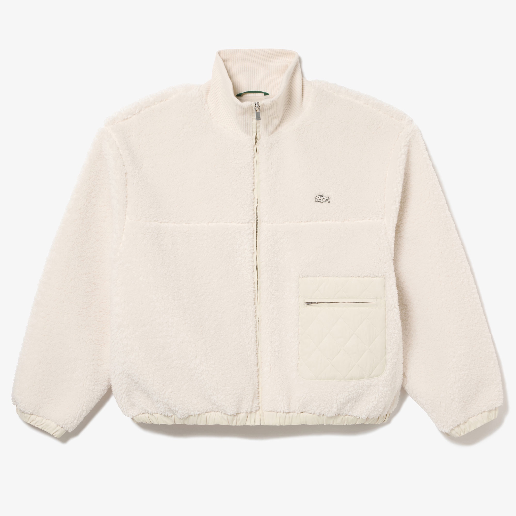 リブニットスタンドカラーボアジャケット