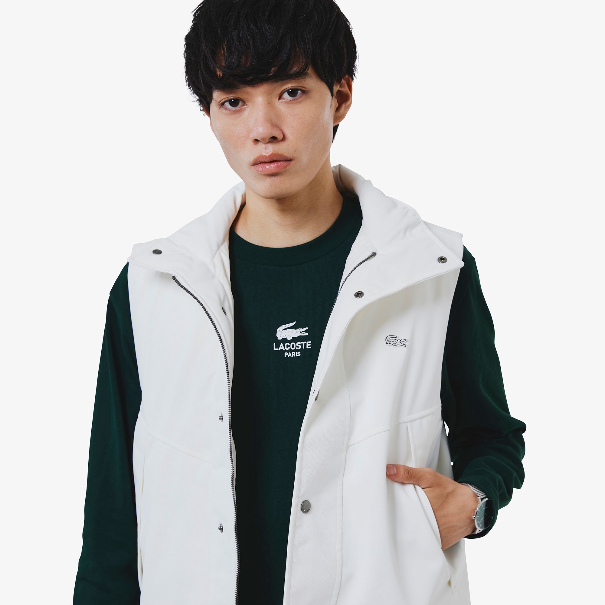 耐水透湿ピケダウンベスト