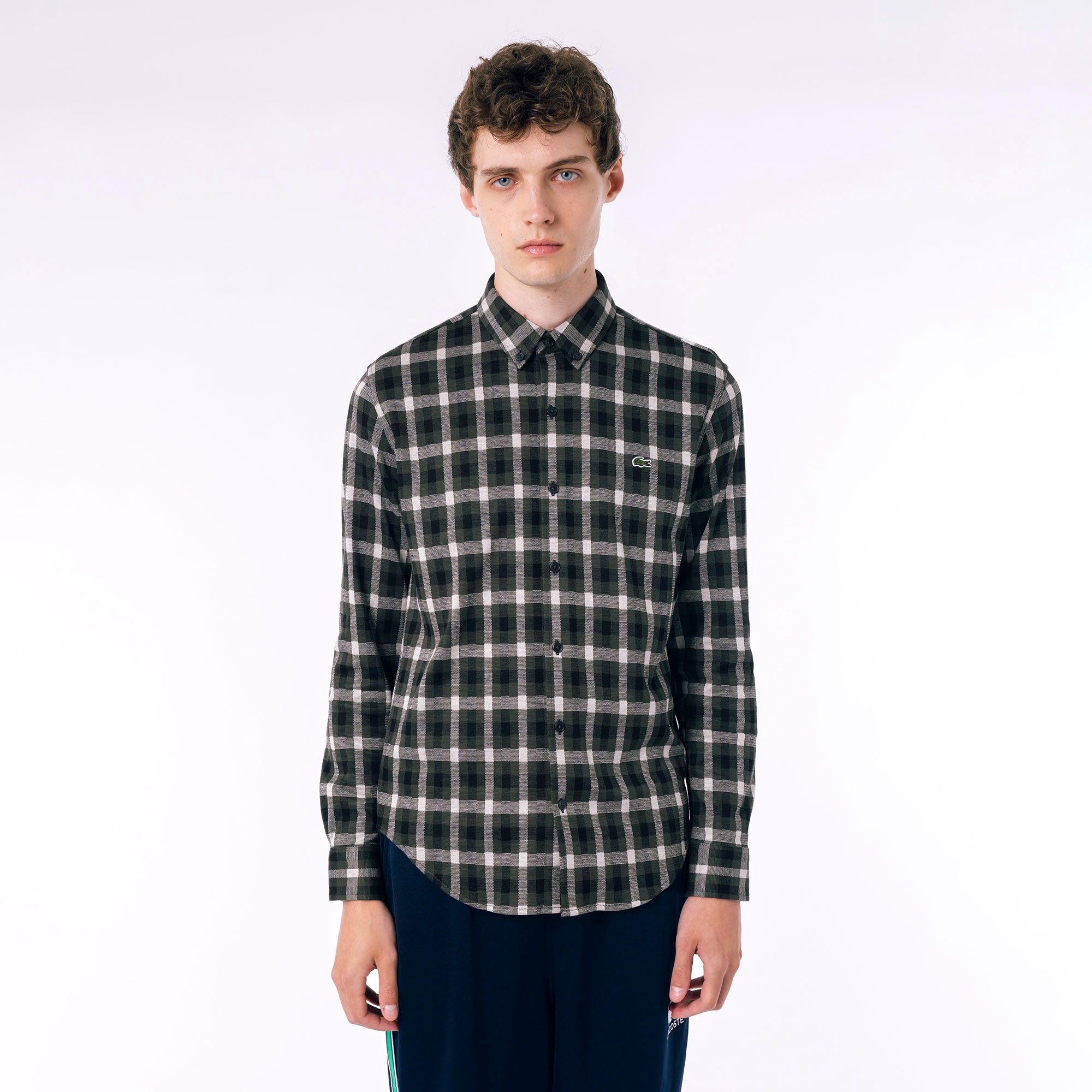 チェックジャージシャツ