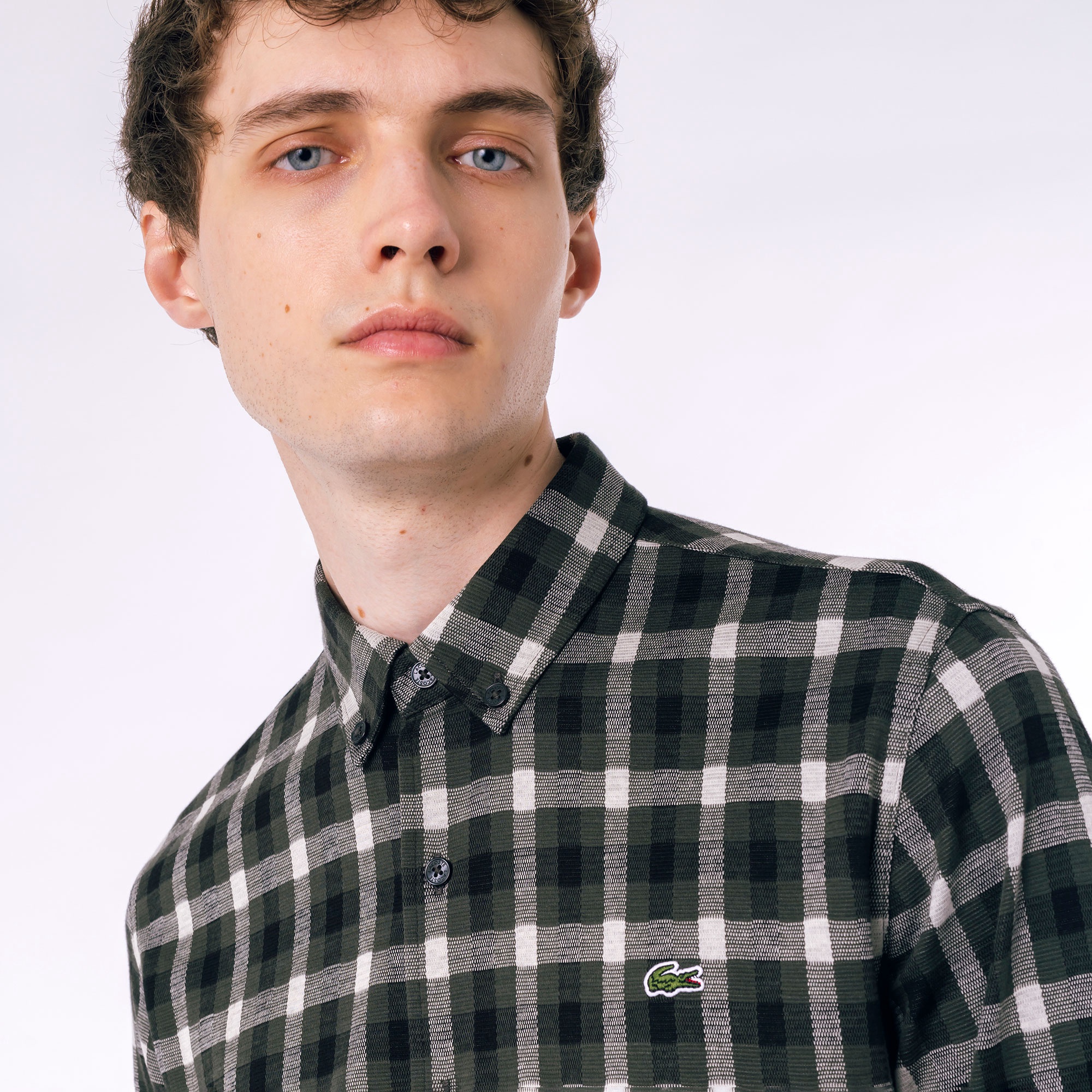 チェックジャージシャツ