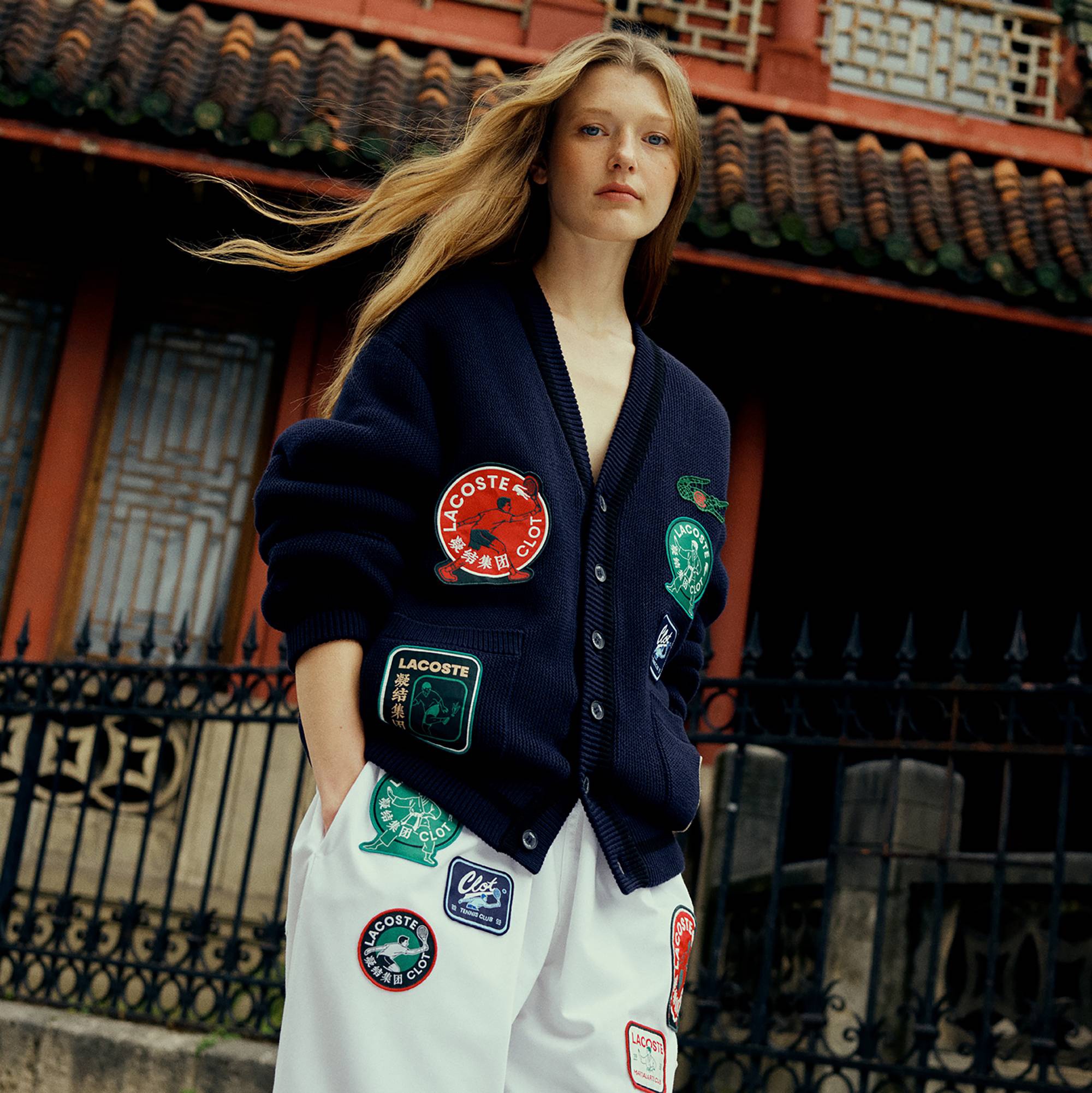 『Lacoste x CLOT』リバーシブルカーディガン