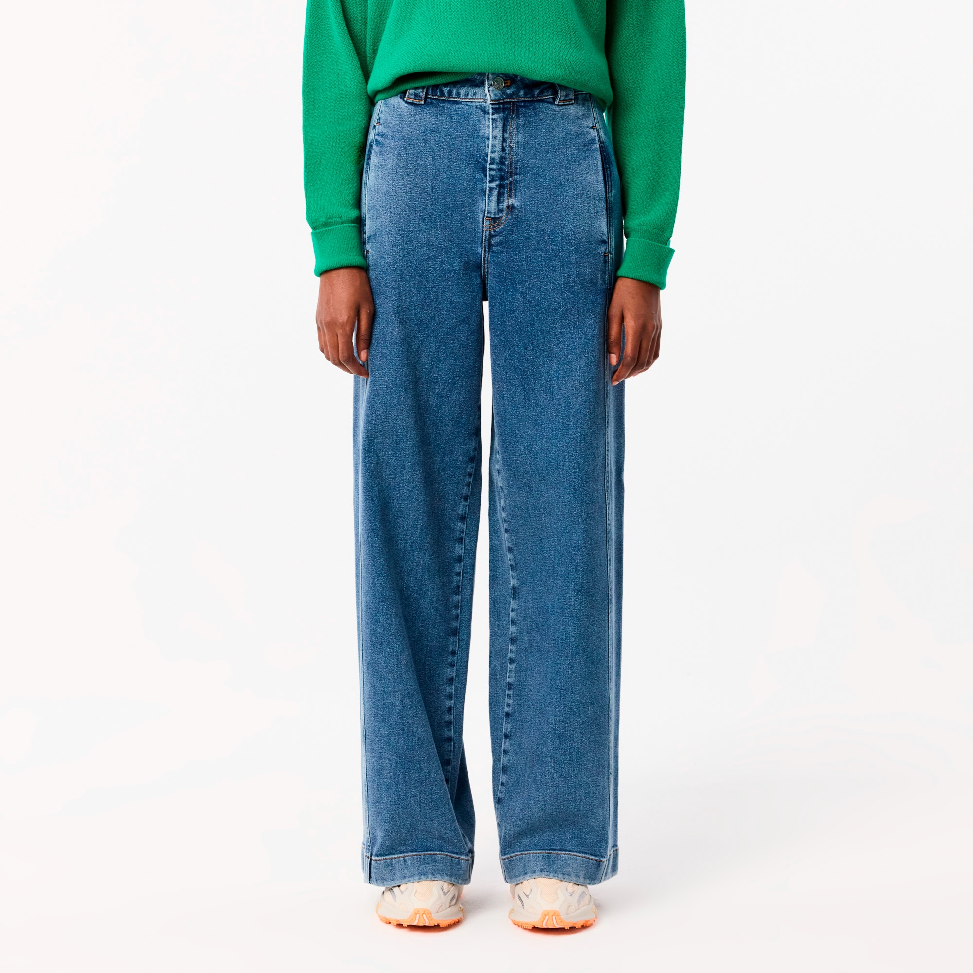 ワイドレッグフレアデニムパンツ