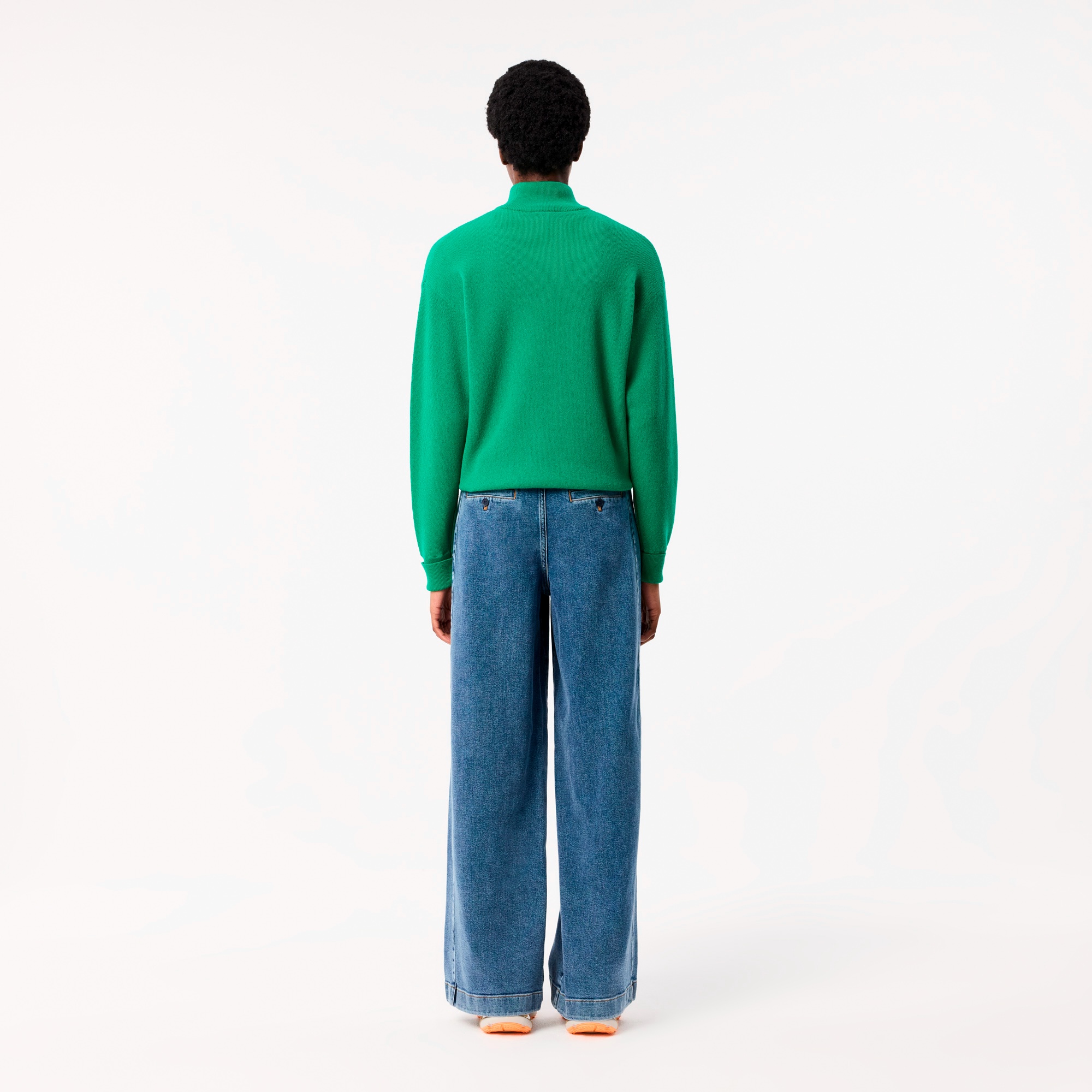 ワイドレッグフレアデニムパンツ