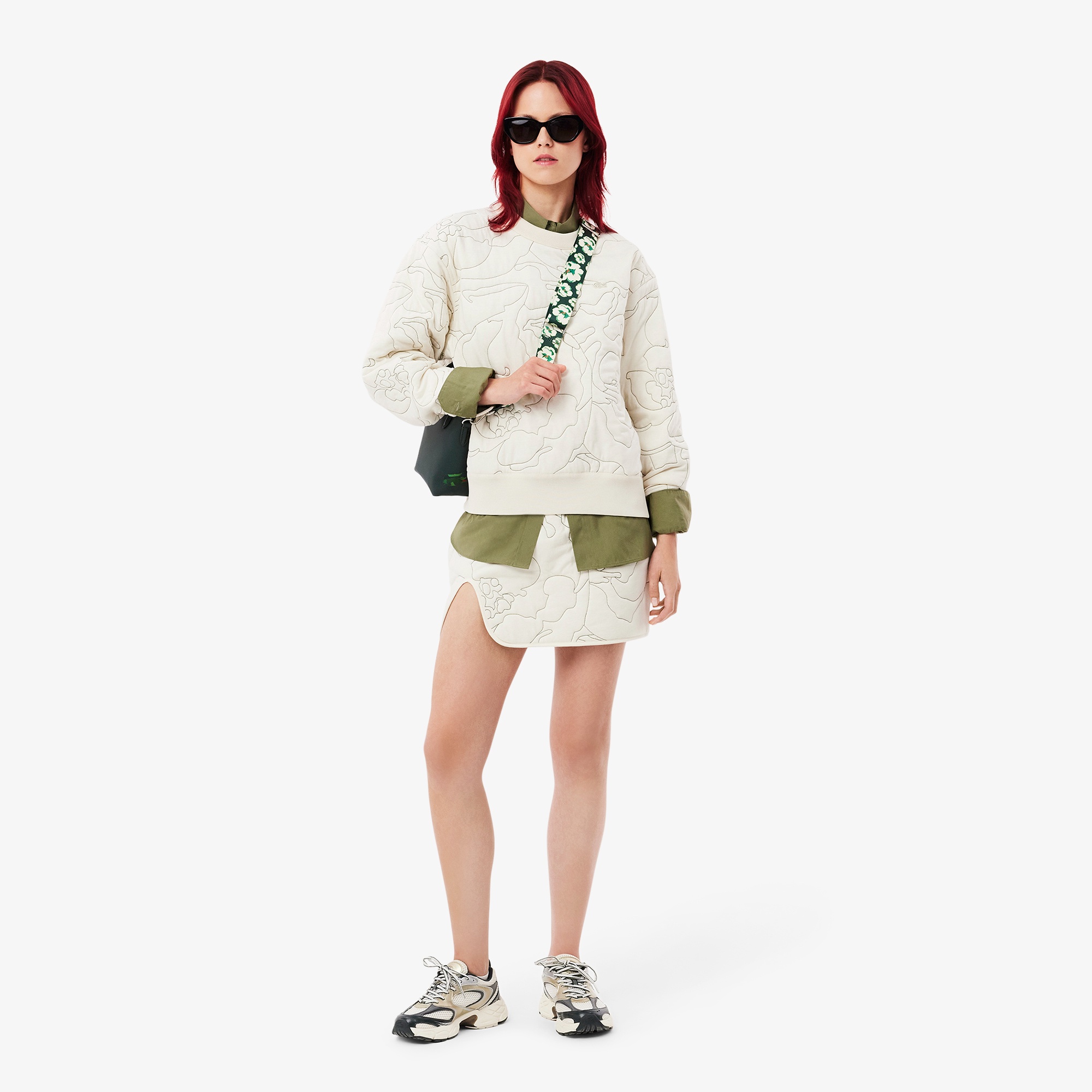 リバーシブルキルティングクルーネック