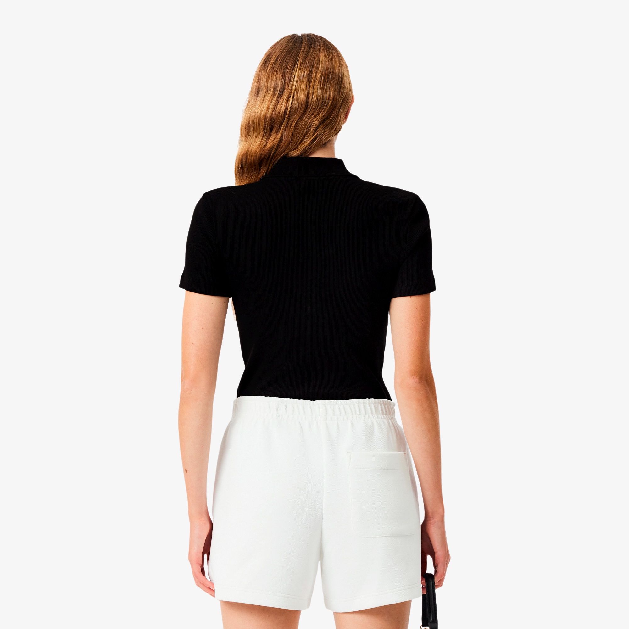 タイトフィットリブニットポロシャツ