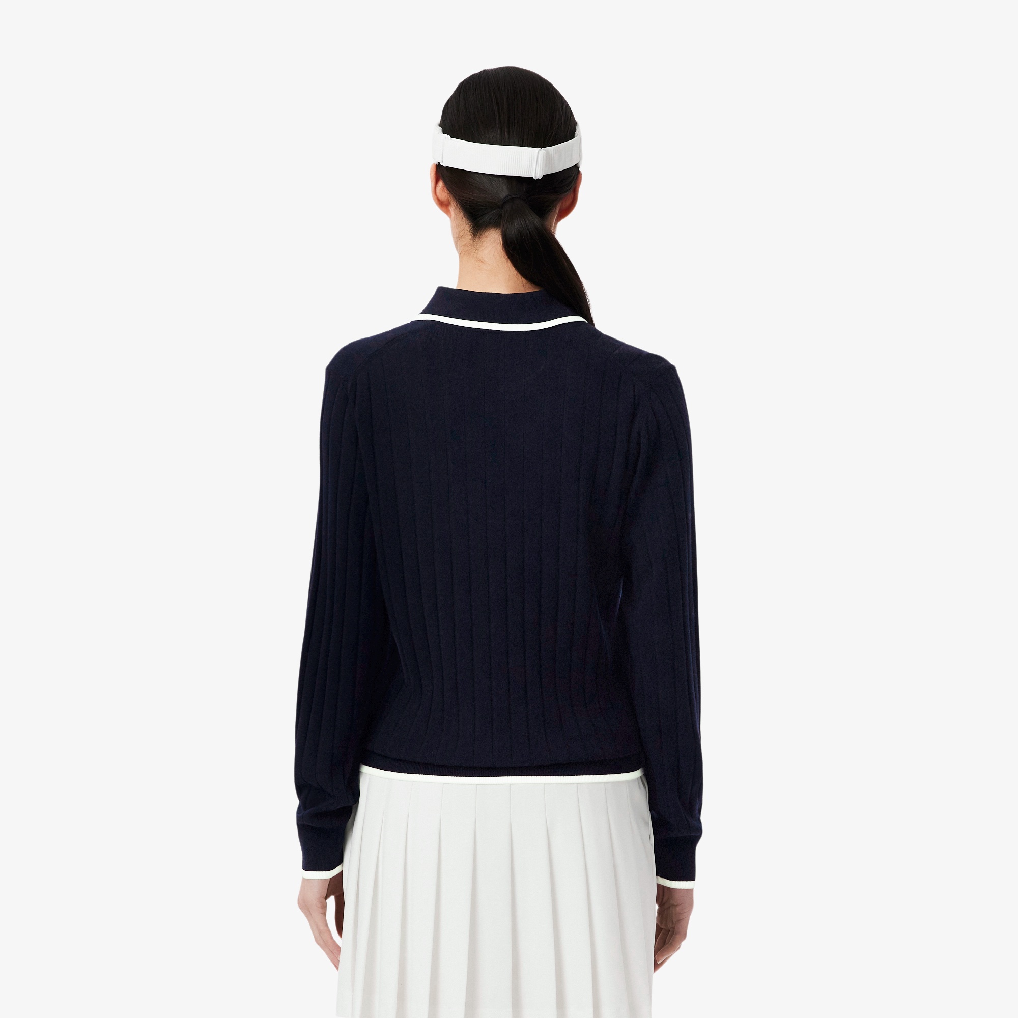 バイカラーポロカラーゴルフニット