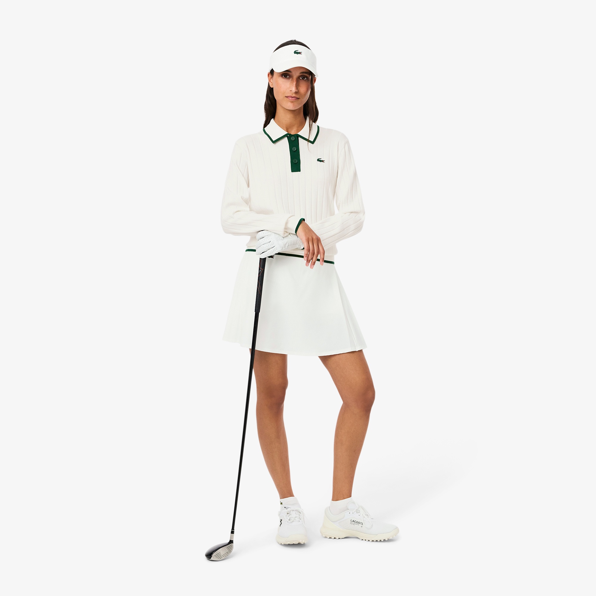 バイカラーポロカラーゴルフニット