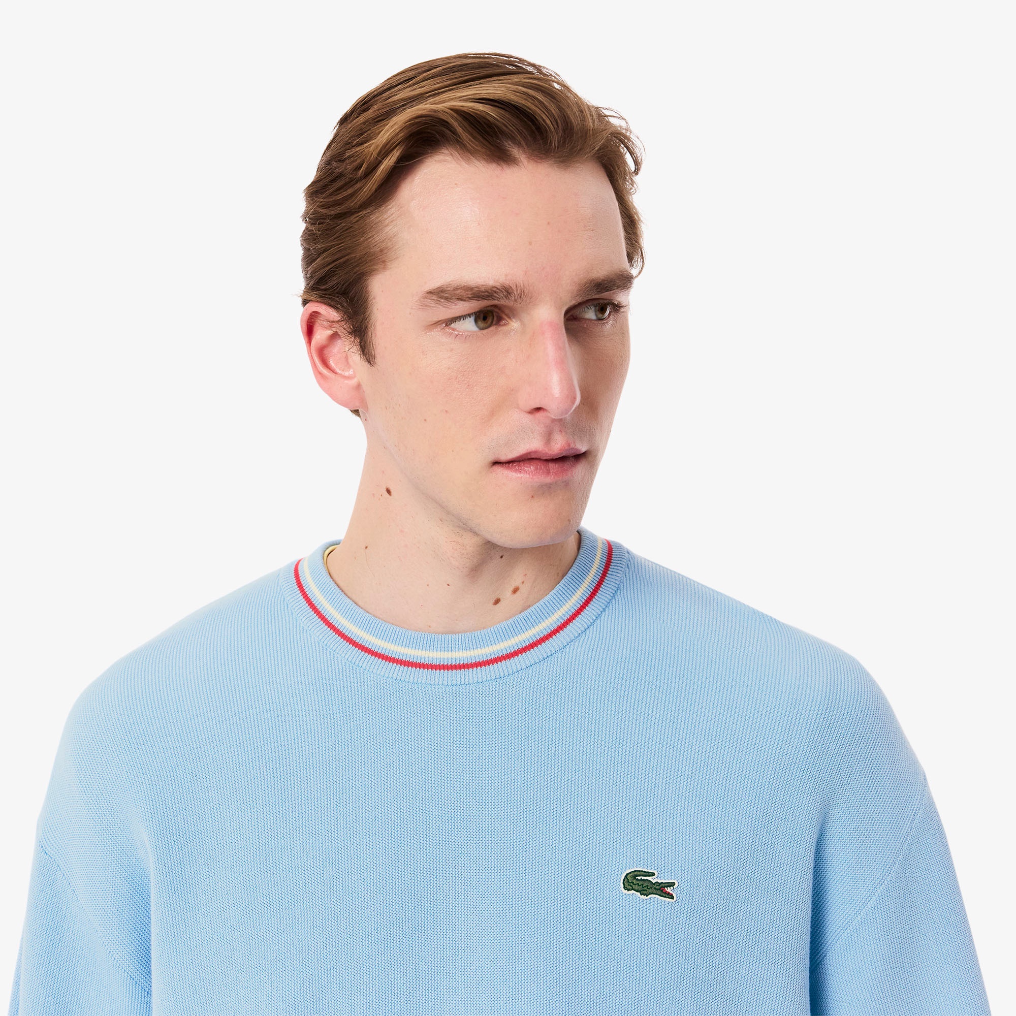 リブニットステッチコットンニットセーター