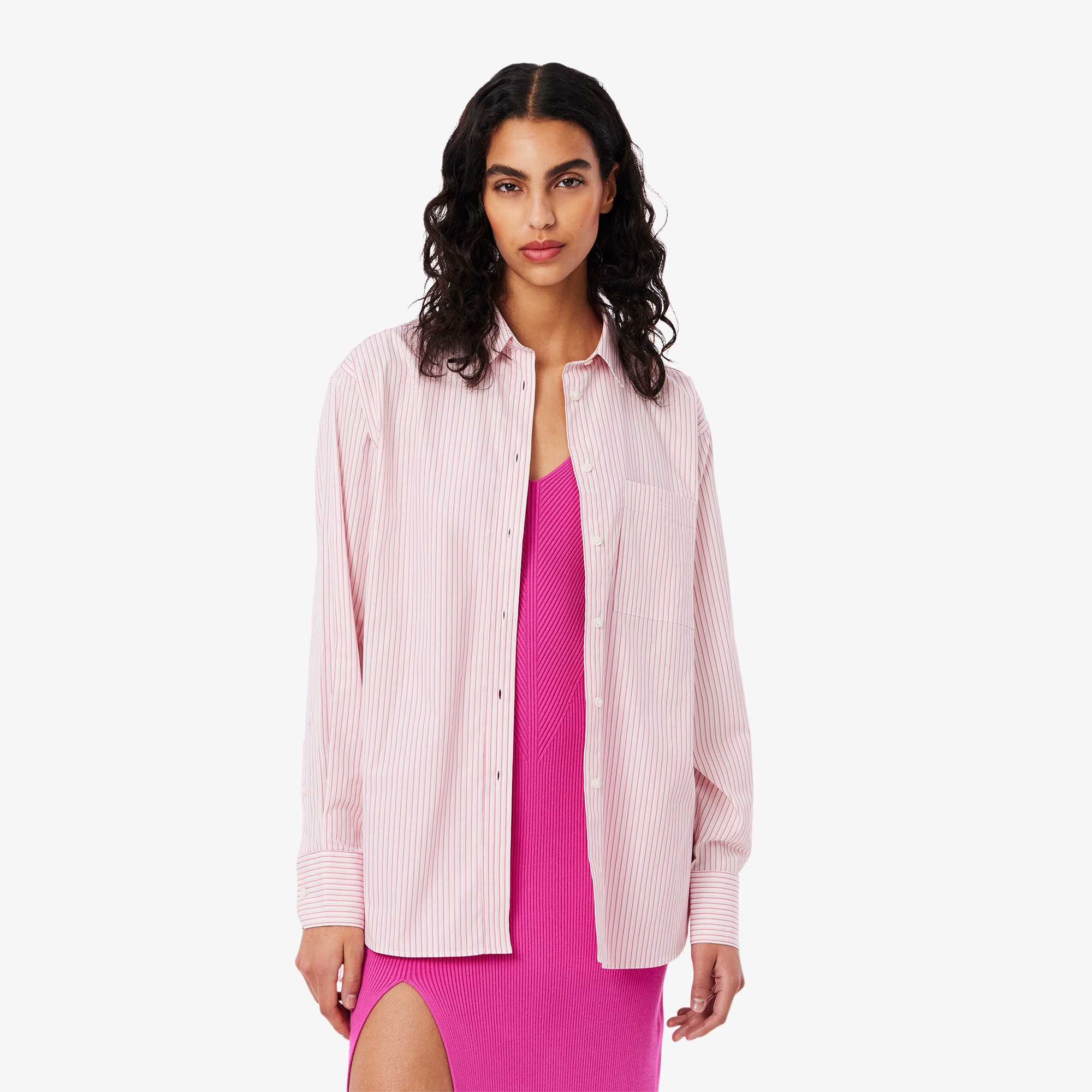 オーバーサイズストライプシャツ