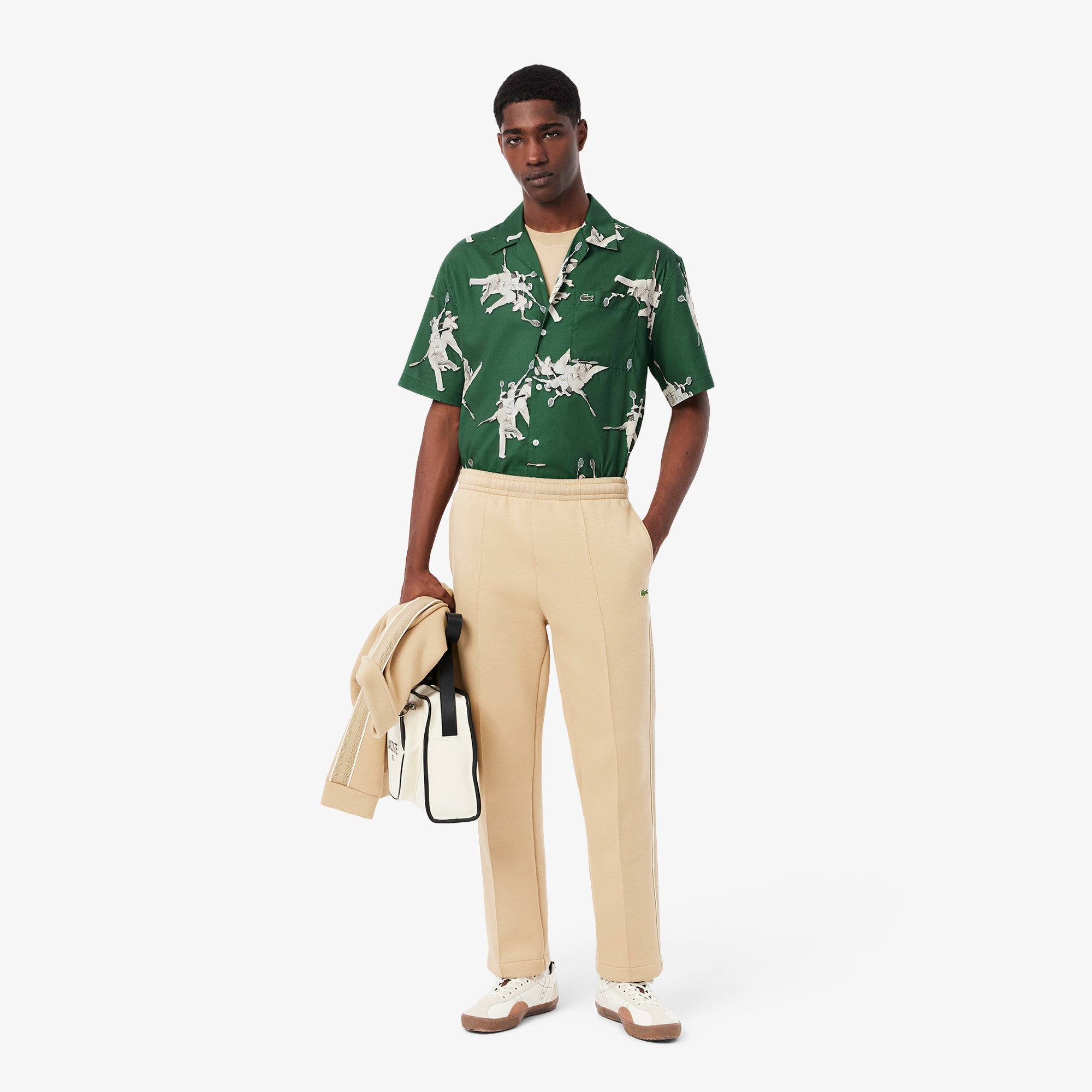 ルネ・ラコステテキスタイルオープンカラーシャツ