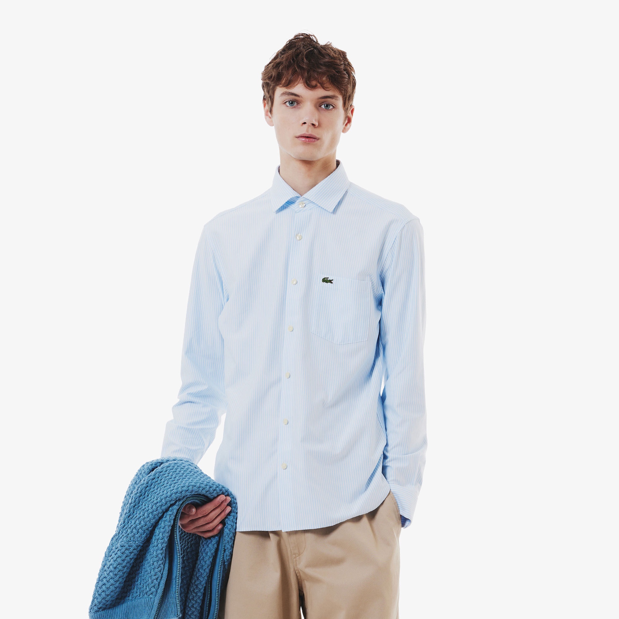 ストライプジャージシャツ