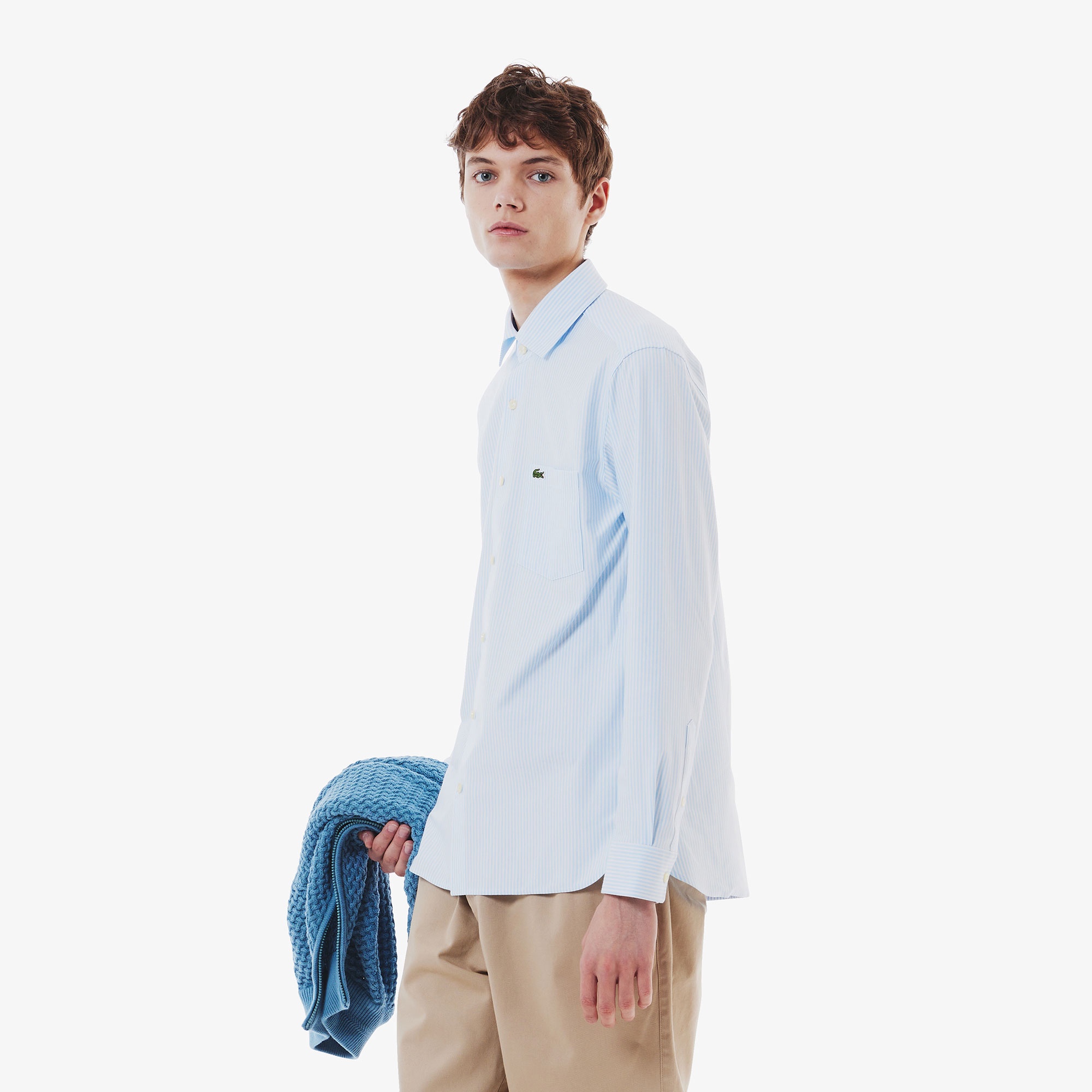 ストライプジャージシャツ