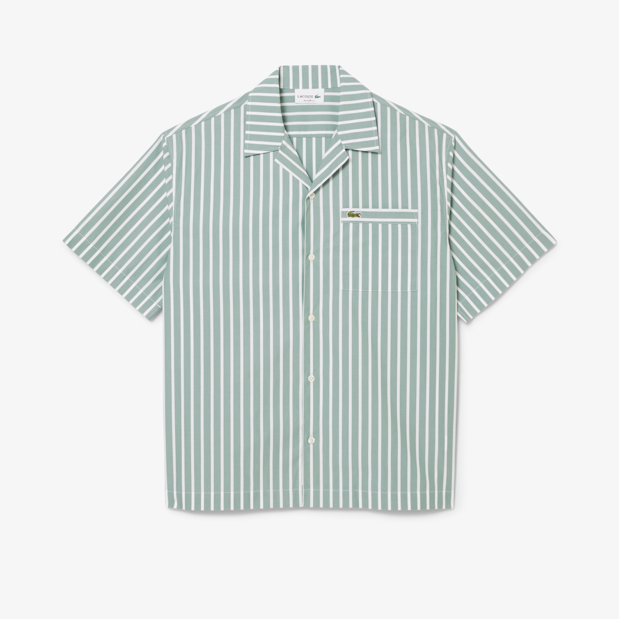 ストライプオープンカラーシャツ